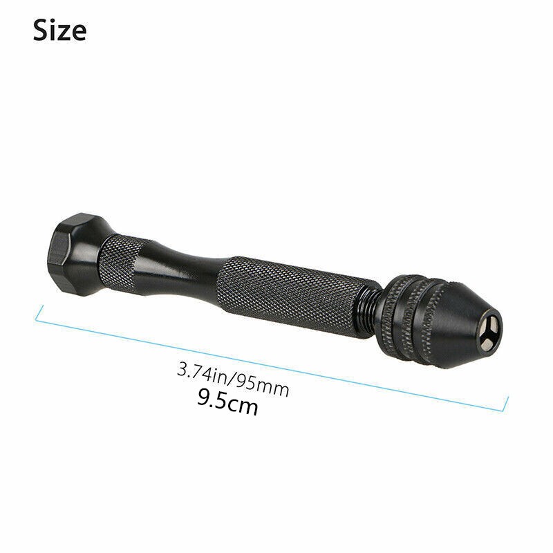26 IN 1 Manual Keyless Chuck Pin Vise Rotary Tool Micro Hand Drill Bits 0.5-3mm