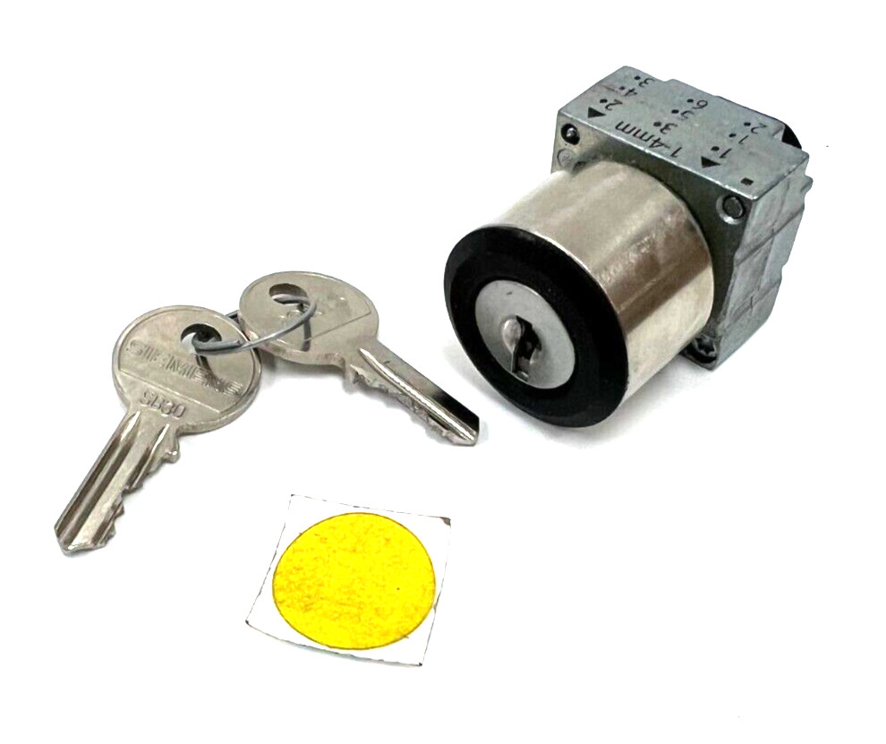 SIEMEN 3SB3500-4ED01 REPLACEMENT KEY & LOCK TWO KEYS ROUND METAL 22 MM ROUND
