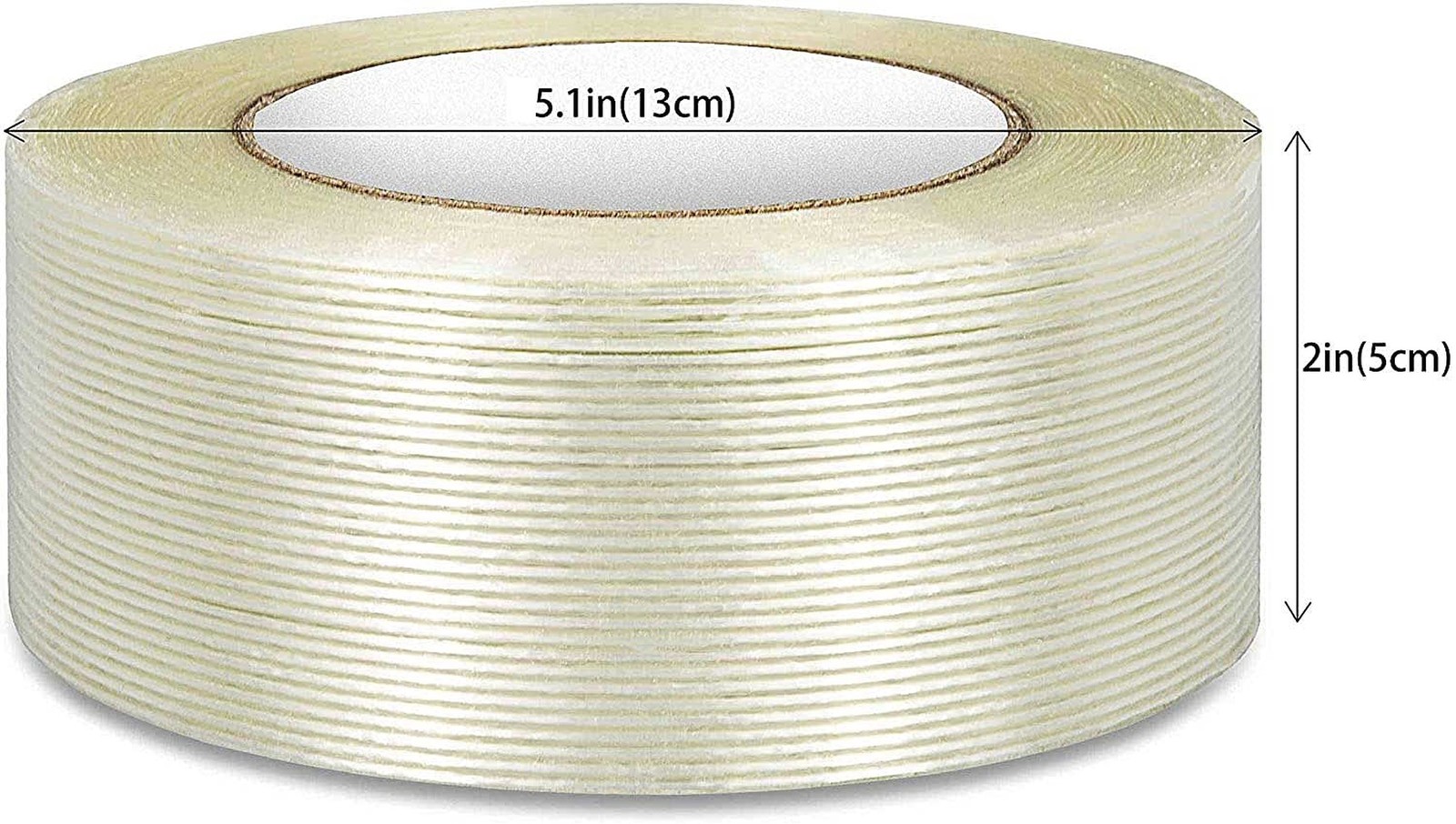 4 Pack 2in(5cm) 164ft (55-Yards / 50-Meters) 5.9mil Fiberglass Tape, Transpar…