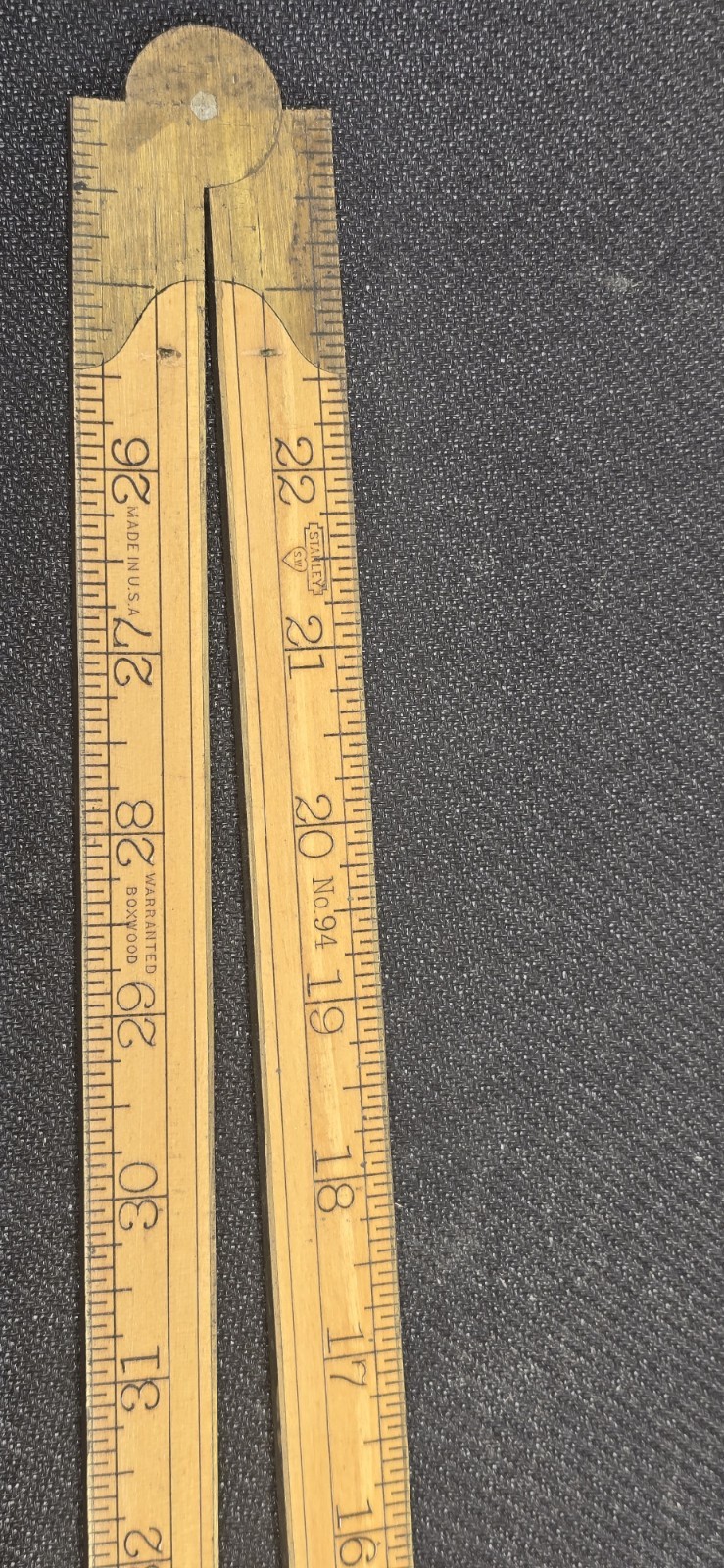 Stanley No. 94 Sweetheart Boxwood Folding Rule Antique Carpenter Measure USA