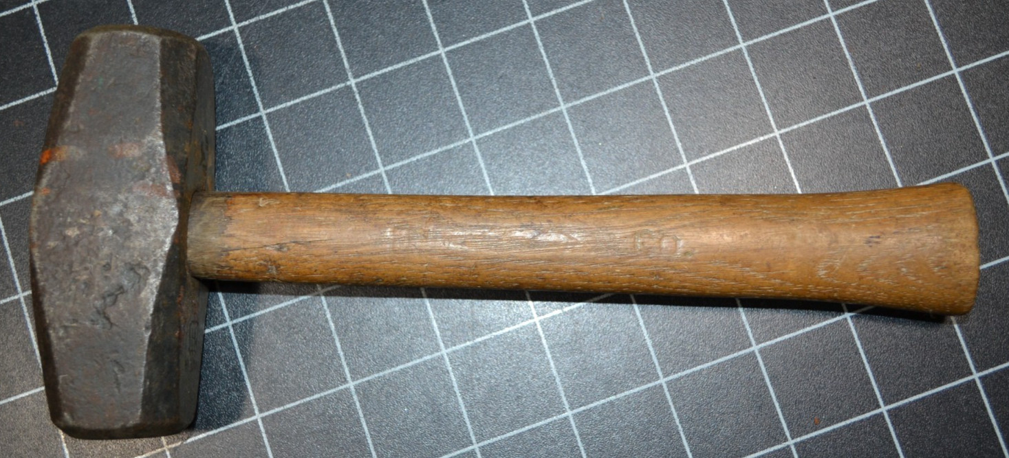 HUBBARD – 3# – HAND DRILLING HAMMER – ALL ORIGINAL
