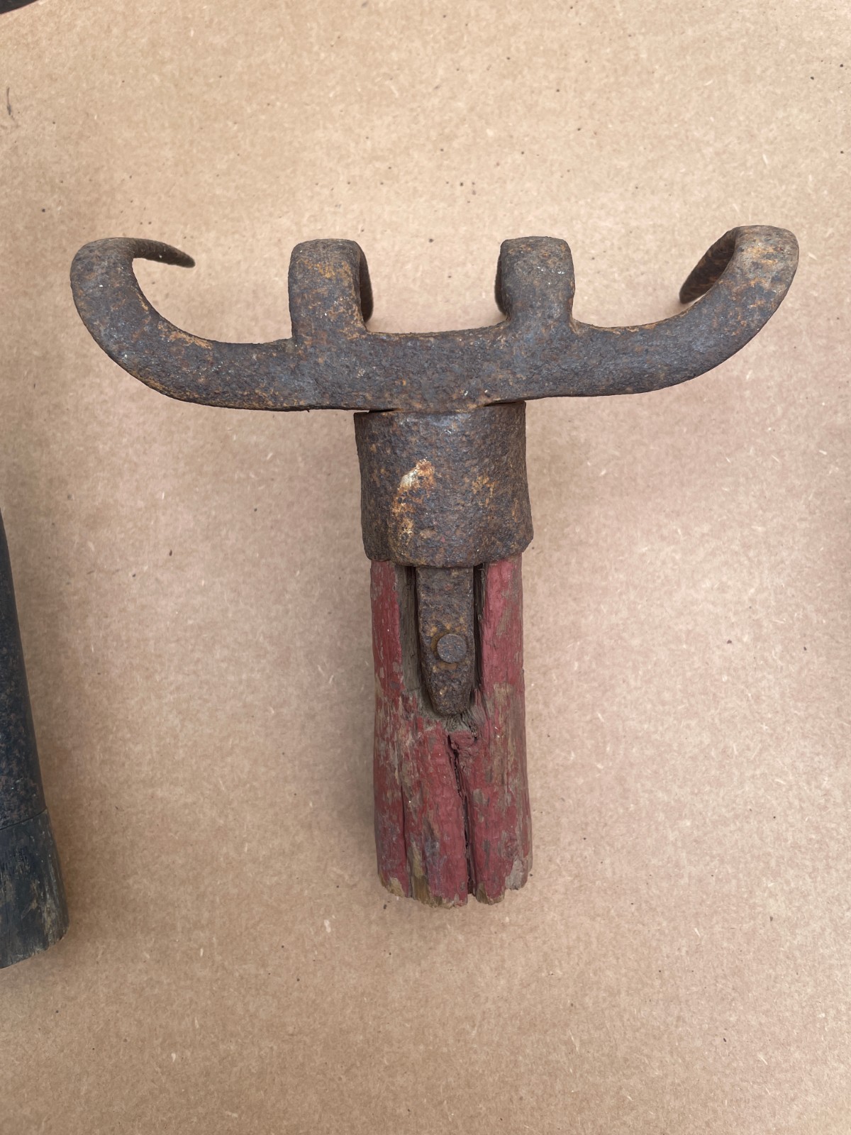 Lot of (5) Vintage Antique PITCHFORK RAKE HEADS Forks Primitive Barn Tools
