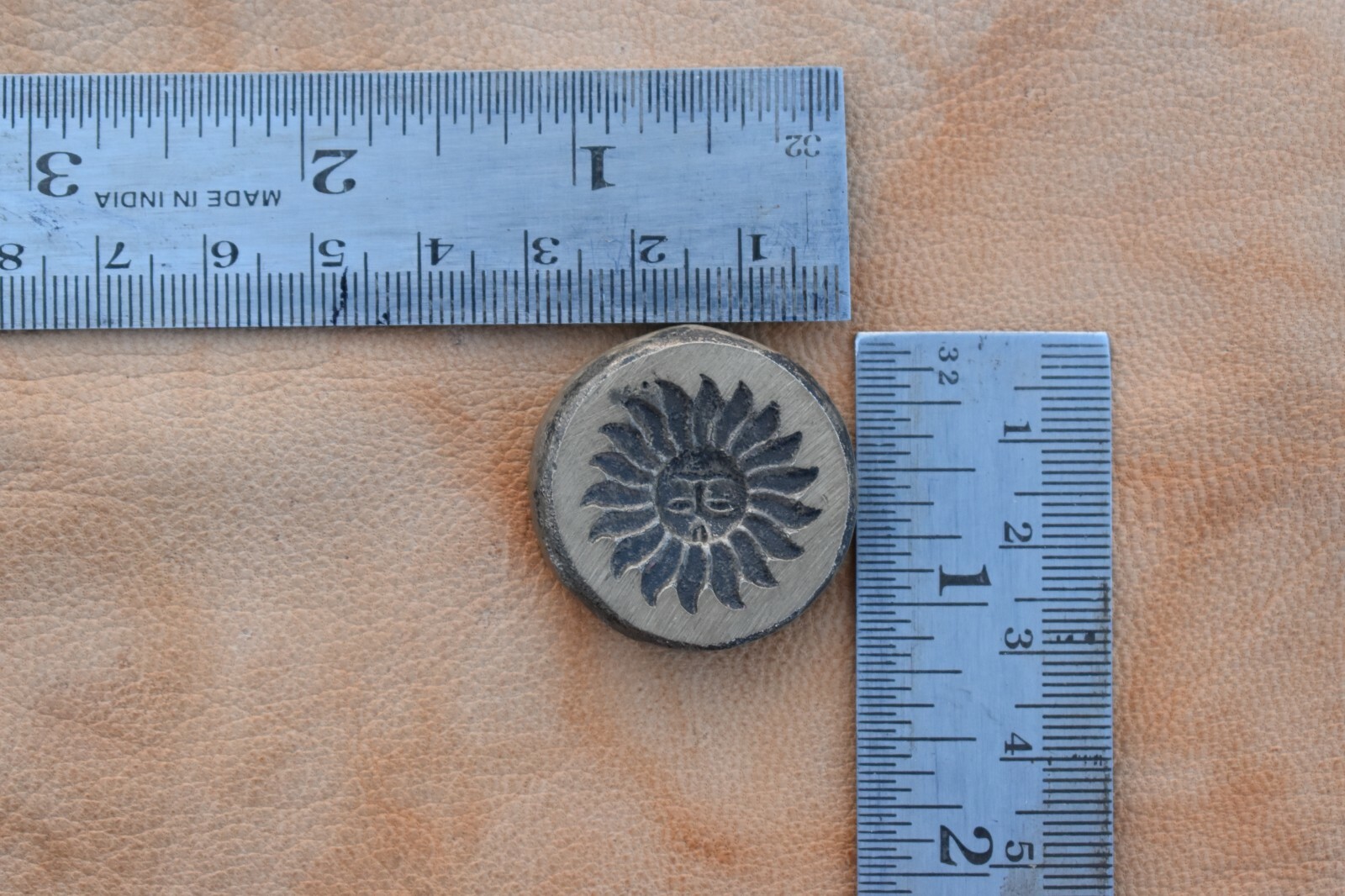 Vintage Rare Old Bronze SUN design Pendant Design Jeweler Die Mold Seal Stamp