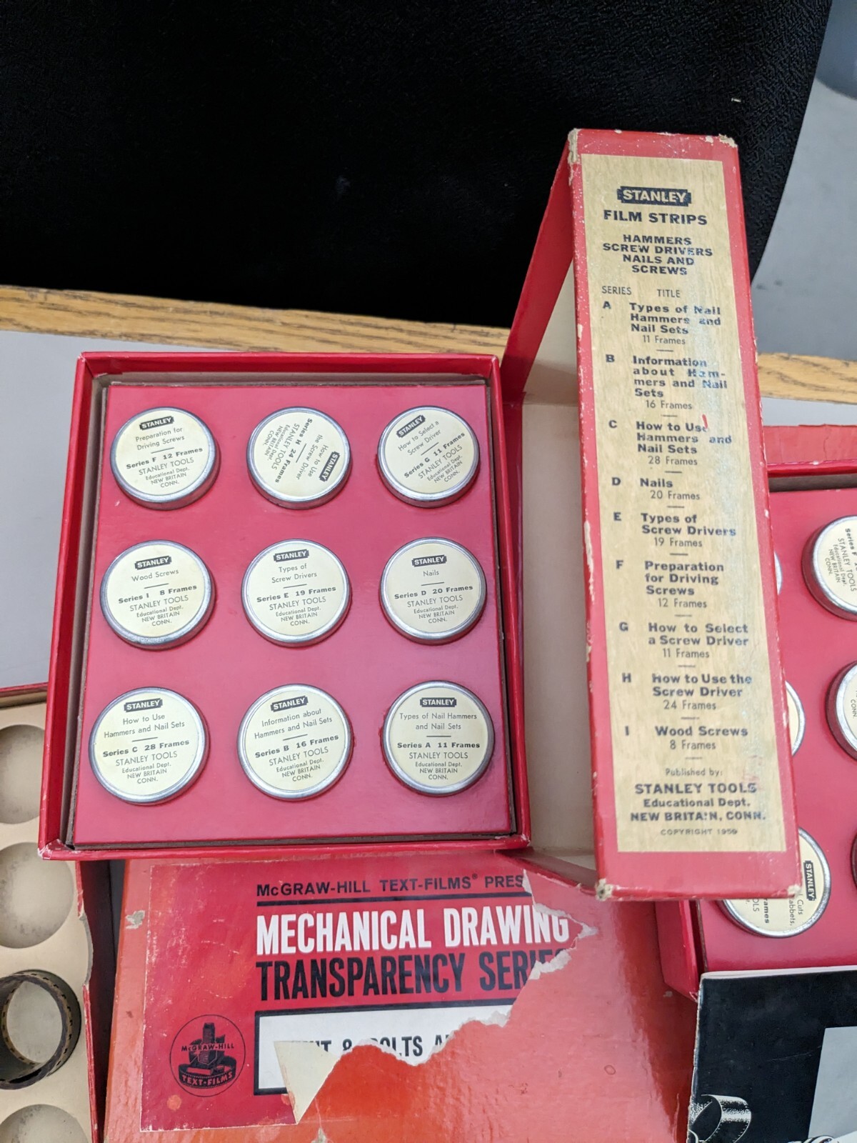 VINTAGE Stanley Tools 35mm Filmstrips Transparency McGraw-Hill Mechanical Draw