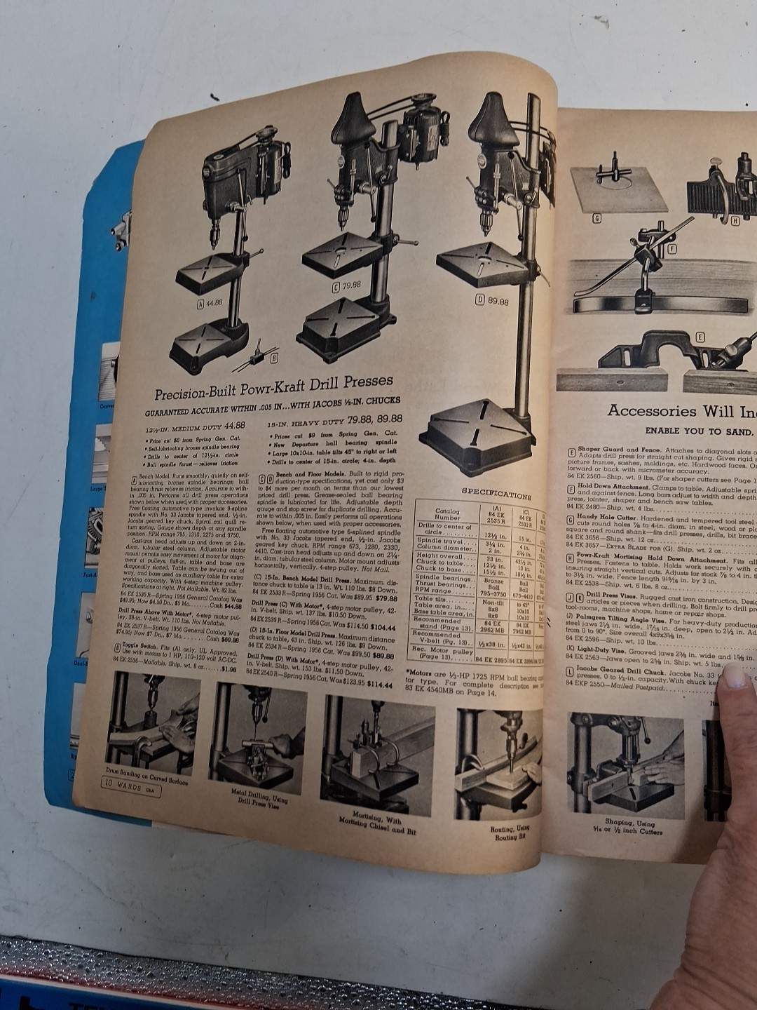 1954-55 Montgomery Ward Powr-Kraft Power Tool Catalogs & 1956-57 MONTGOMERY WARD