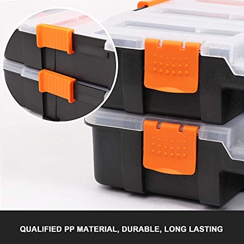 Tool Box Organizers, Interlocking Black Small Parts Organizer for Fasteners,