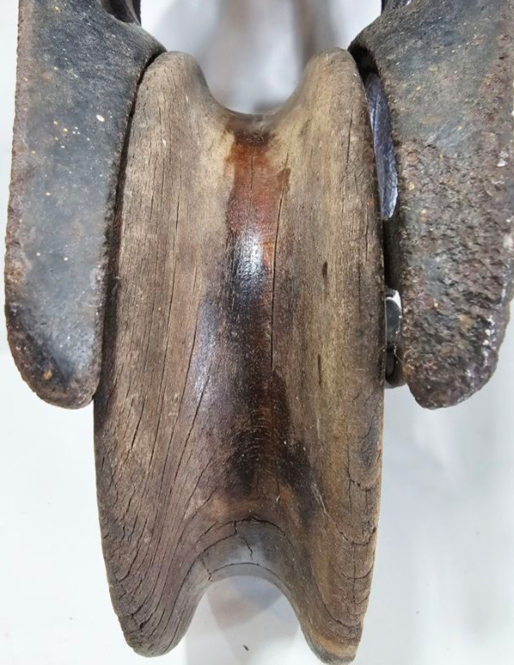 VTG Hudson Mfg Co 823 Wood & Iron Pulley Rustic Farmhouse Primitive Decor USA