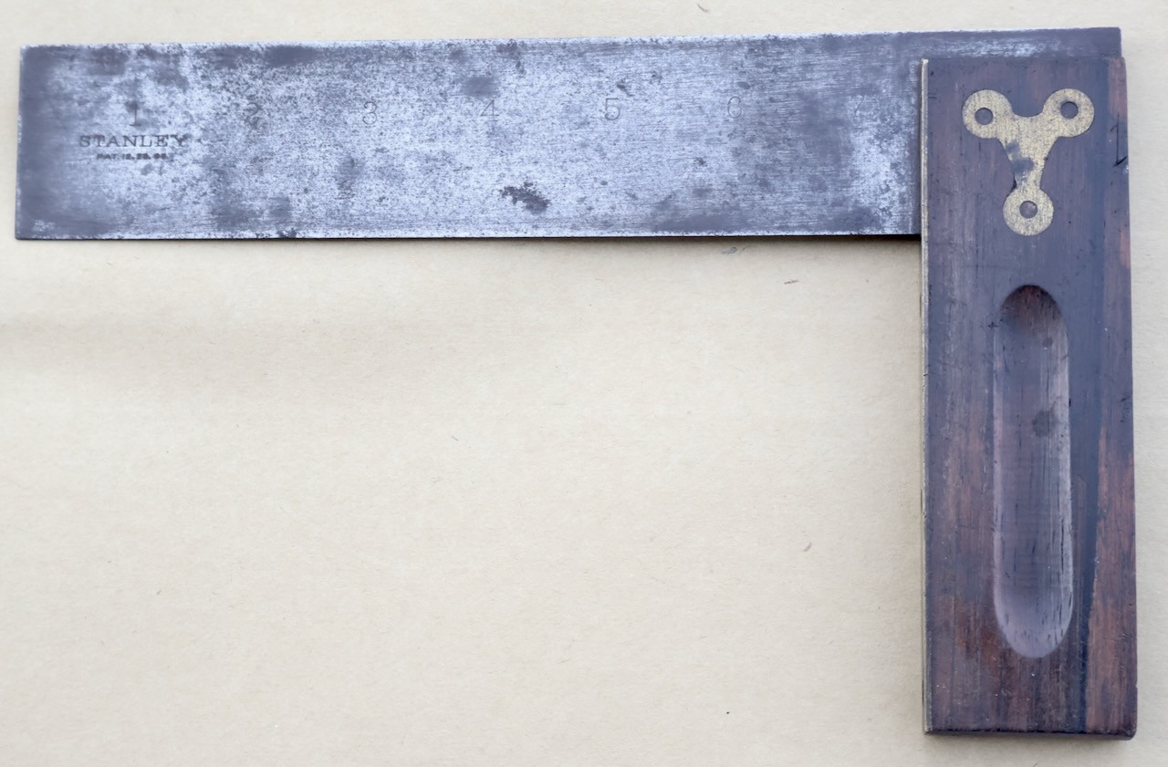 7 1/2” Stanley No. 20 Try Square / Rosewood – Steel – Brass / Pat. 1896 – MTT