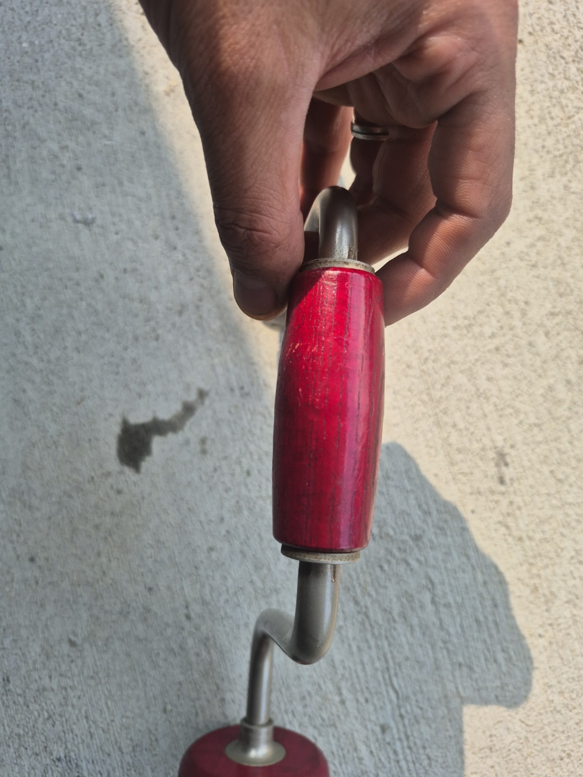 Vintage Steelcraft Ratchet Brace Hand Drill Red Wood Handles Extra Clean