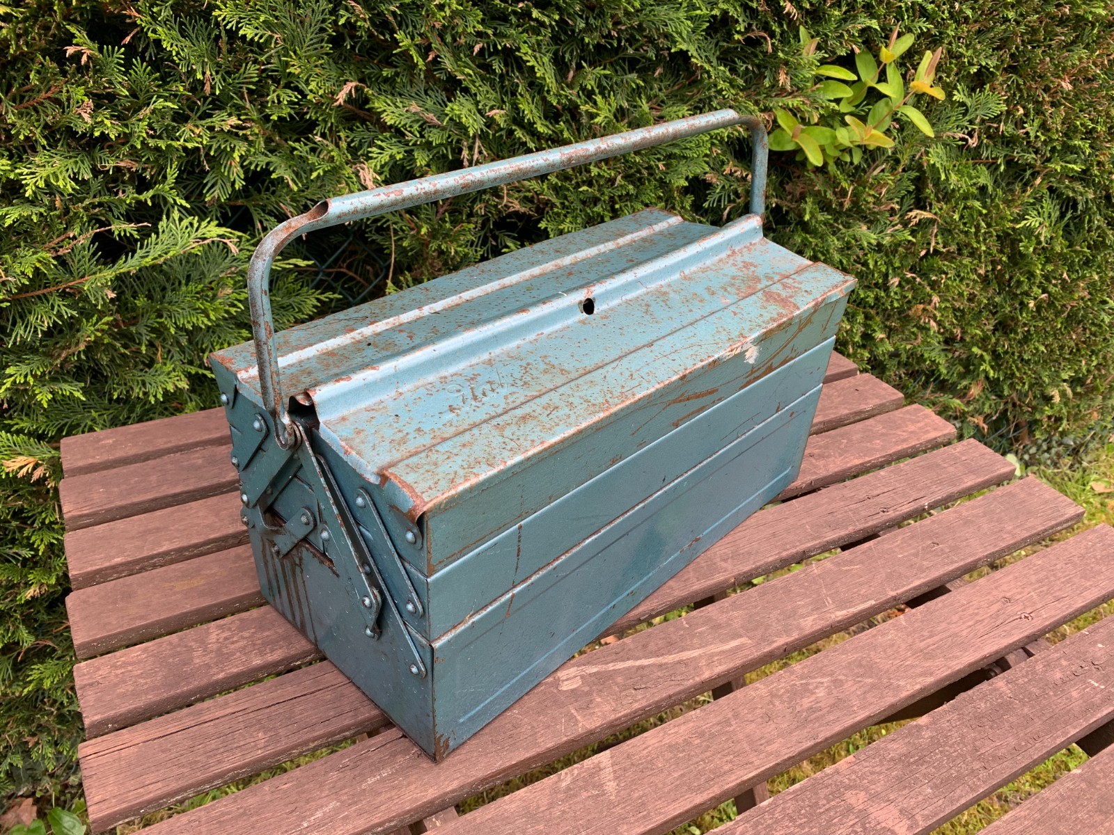 Vintage Ital Cantilever Toolbox Large 17″ Blue 3 Tier Classic Car Bike Engineer