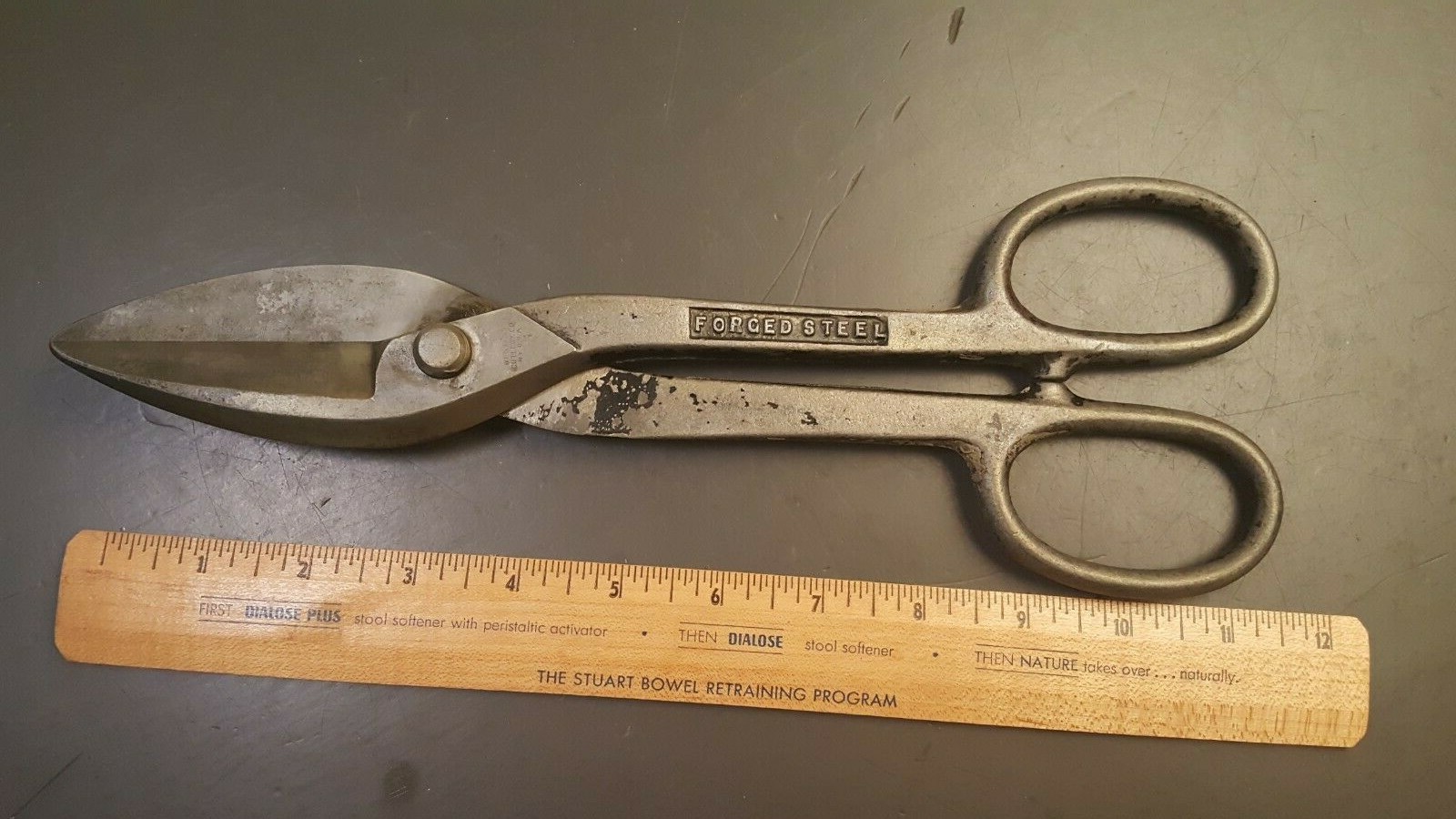 Vtg Western Cutlery Co. USA No. 90 Metal Shears Tinner Snips 12″ Forged Steel