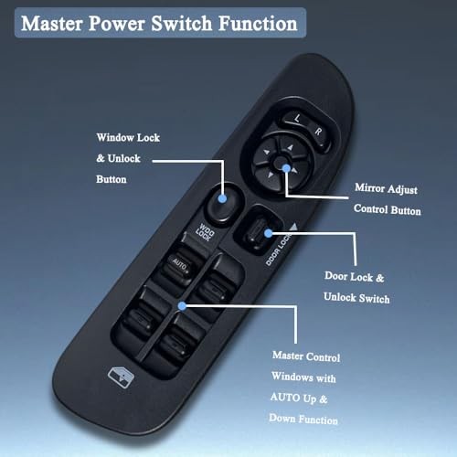 Master Power Window Switch & Bezel Set (Driver/Passenger Side) – Compatible