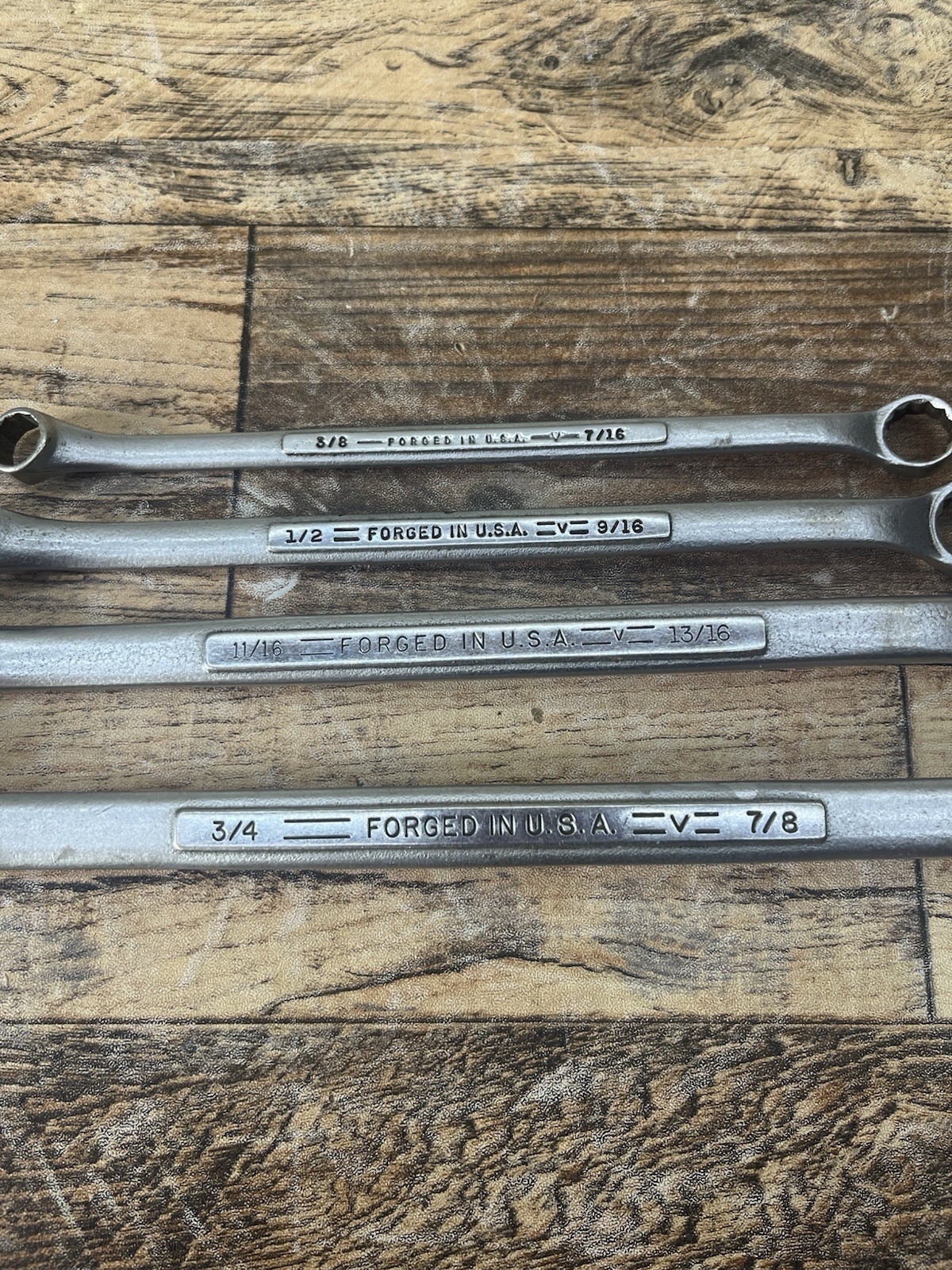 Vintage Craftsman SAE Box End Wrench Lot USA Raised Panel 4 Pc Various Sizes