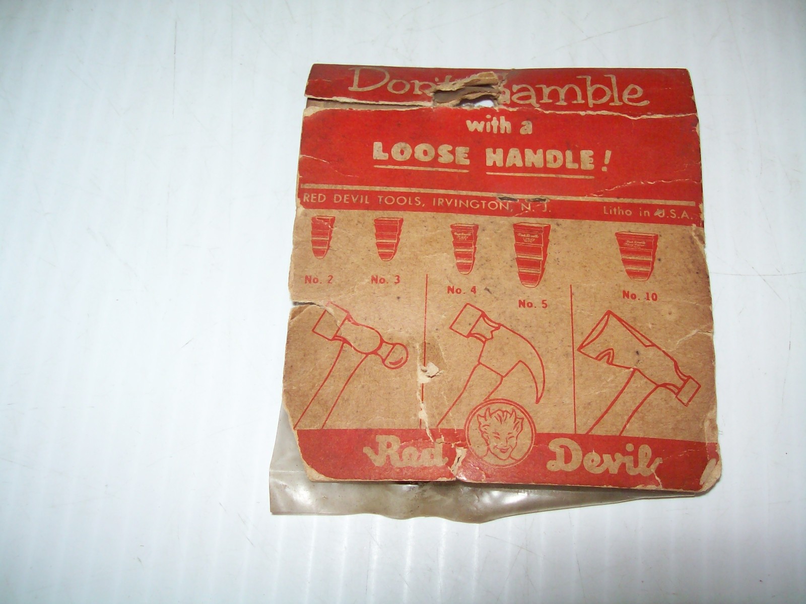Vintage Red Devil Steel Grady Tool Handle Wedges 5-Piece Assortment Pack UNUSED