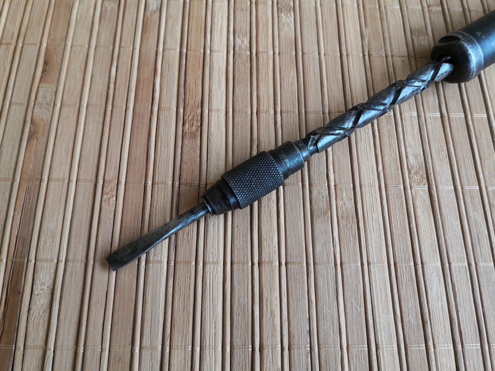 Vintage Soviet screwdriver with a spiral ratchet mechanism, made in USSR 40-50s.