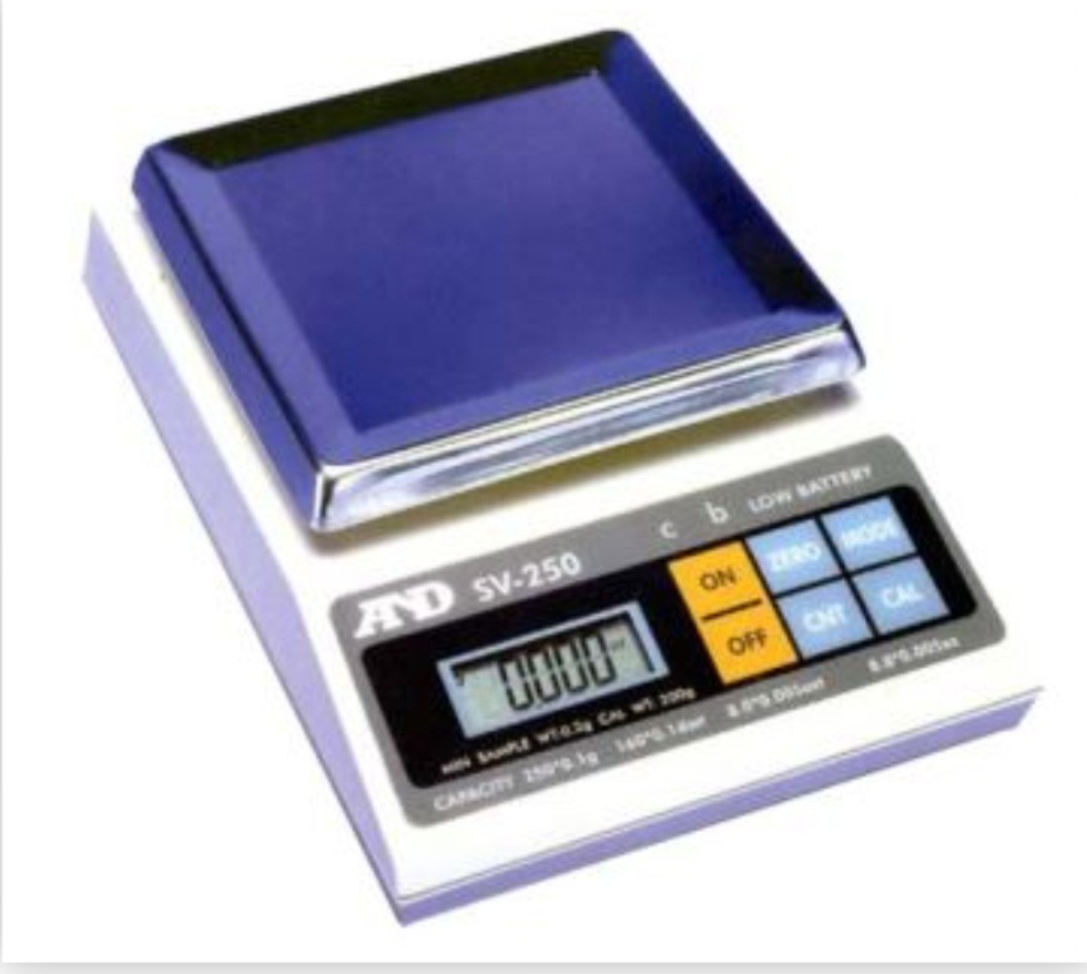 A&D Weighing SV-250 Portable Balance, 250g x 0.1g
