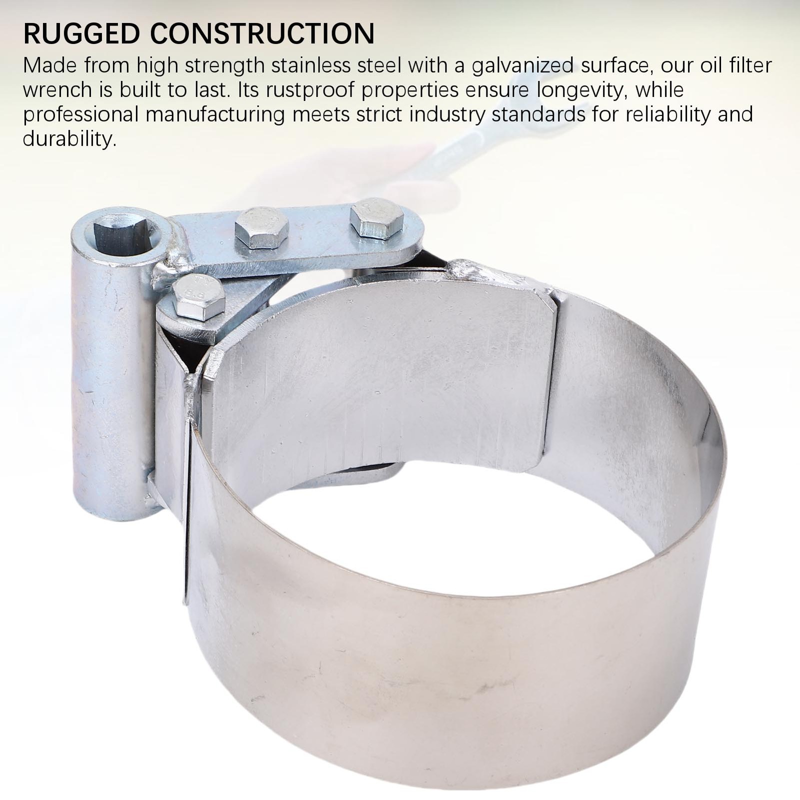 Heavy Duty Oil Filter Wrench For 3-3/4 To 4-1/2 Inch Filters Easy To Use