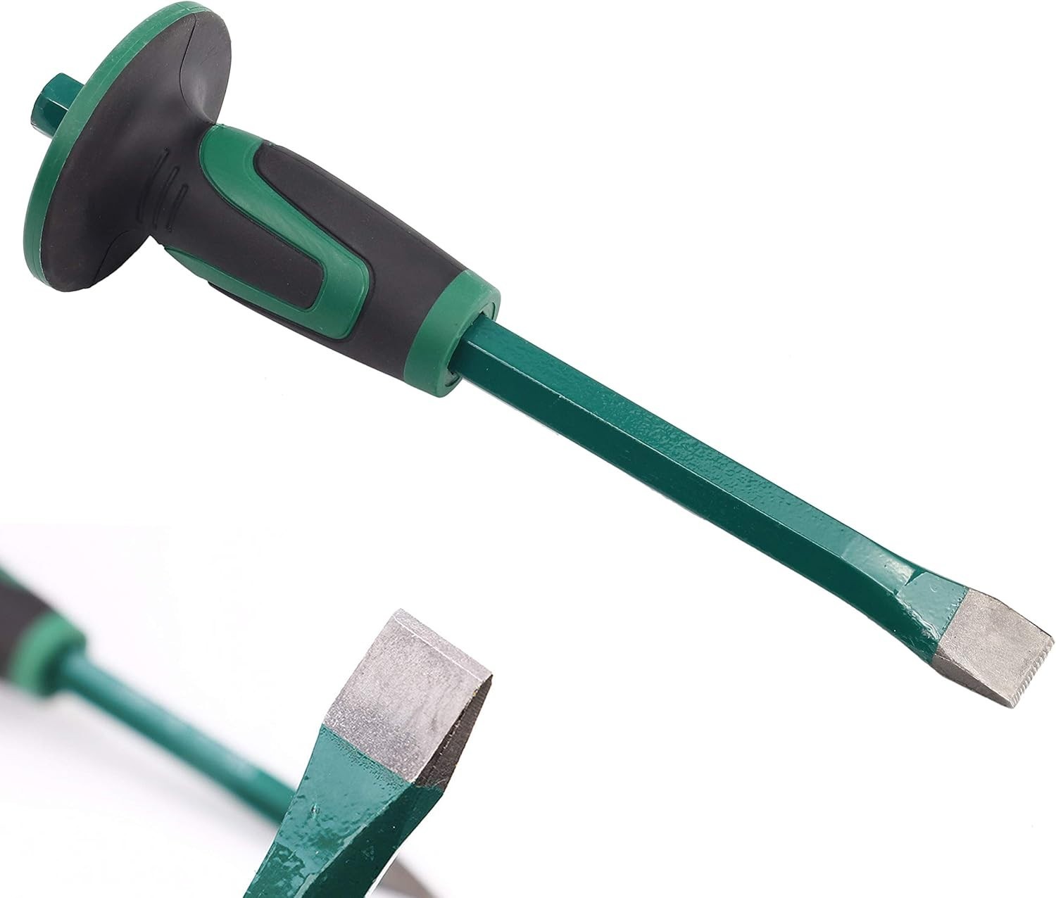 12-Inch Heavy-Duty Masonry Chisel with Shock-Absorb Handle for Safe Demolition