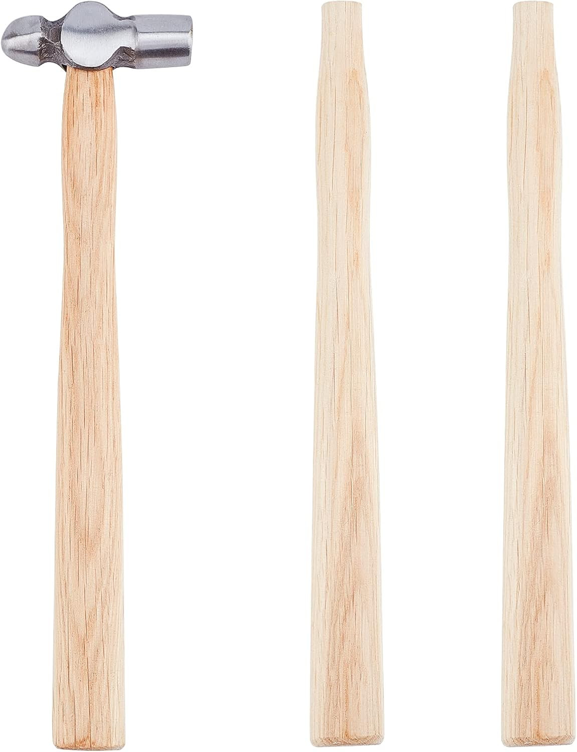 4Oz Ball Peen Hammer with 2 Wooden Handles, Carbon Steel Head, 7.8″ New