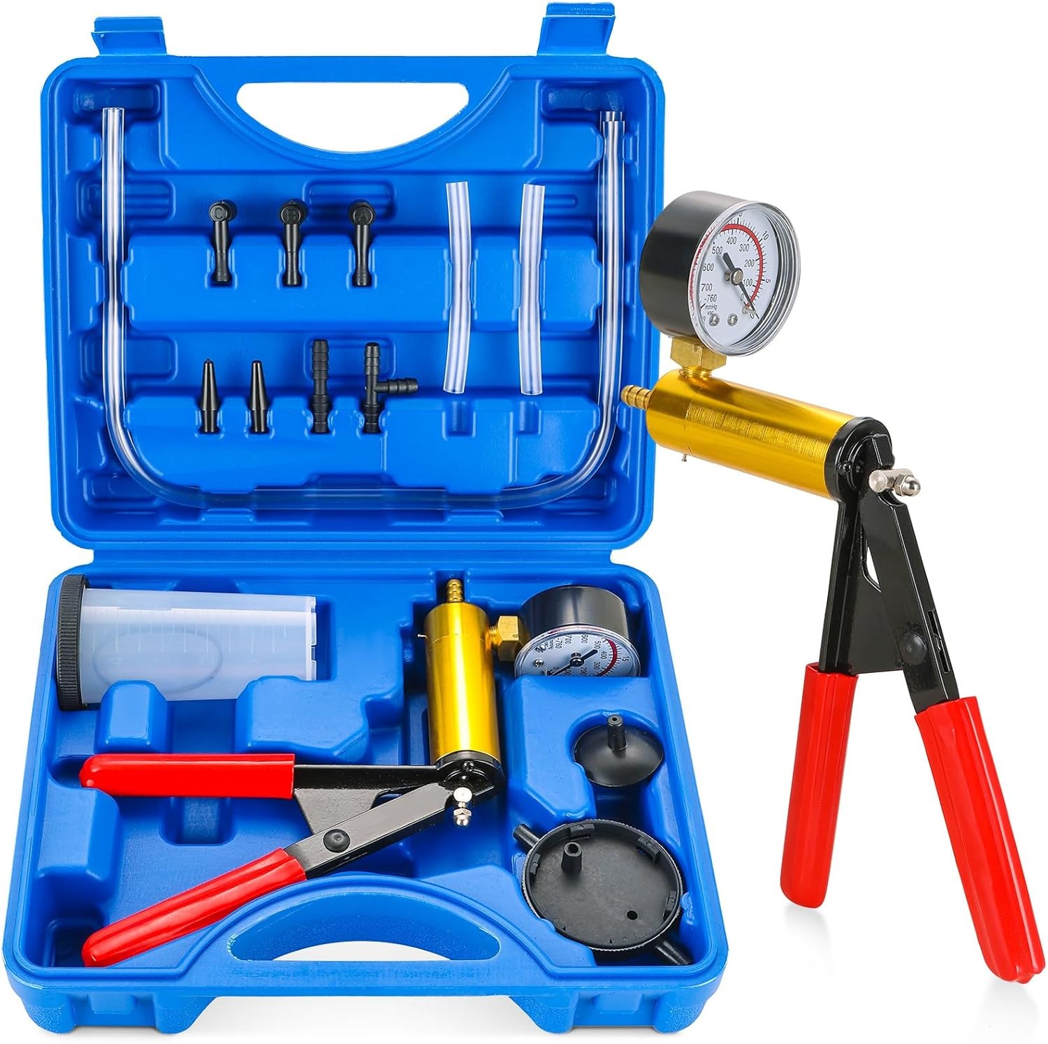 2 in 1 Handheld Vacuum Pump Brake Bleeder Kit for Motorcycle, 16 Pcs Brake Fluid
