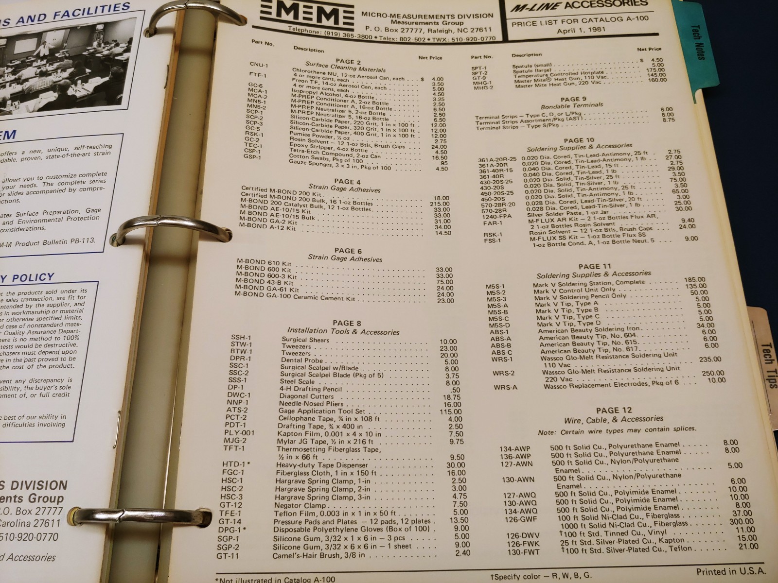 Vintage Micro-Measurements Catalog & Tech Data Binder Book Guide – COMPLETE