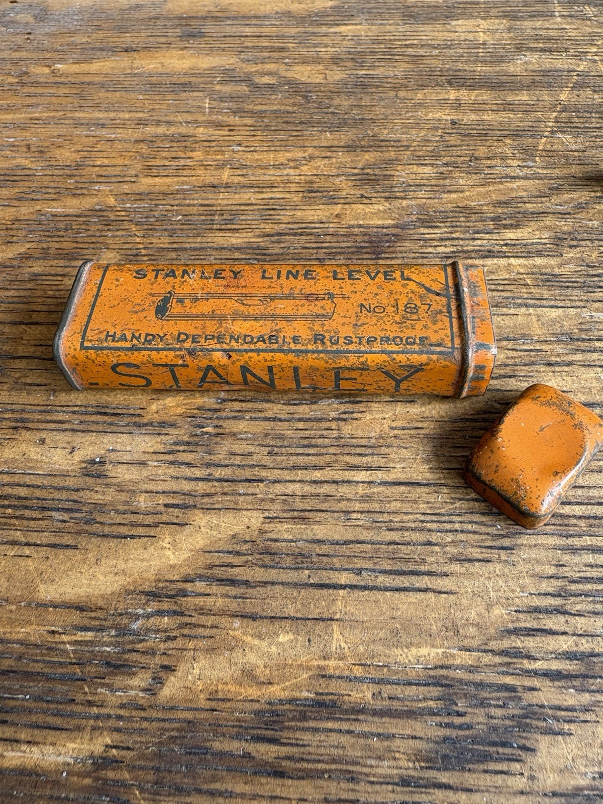 Stanley Line Level No. 187 Aluminum C 1920 In Original Antique Tin Made In USA