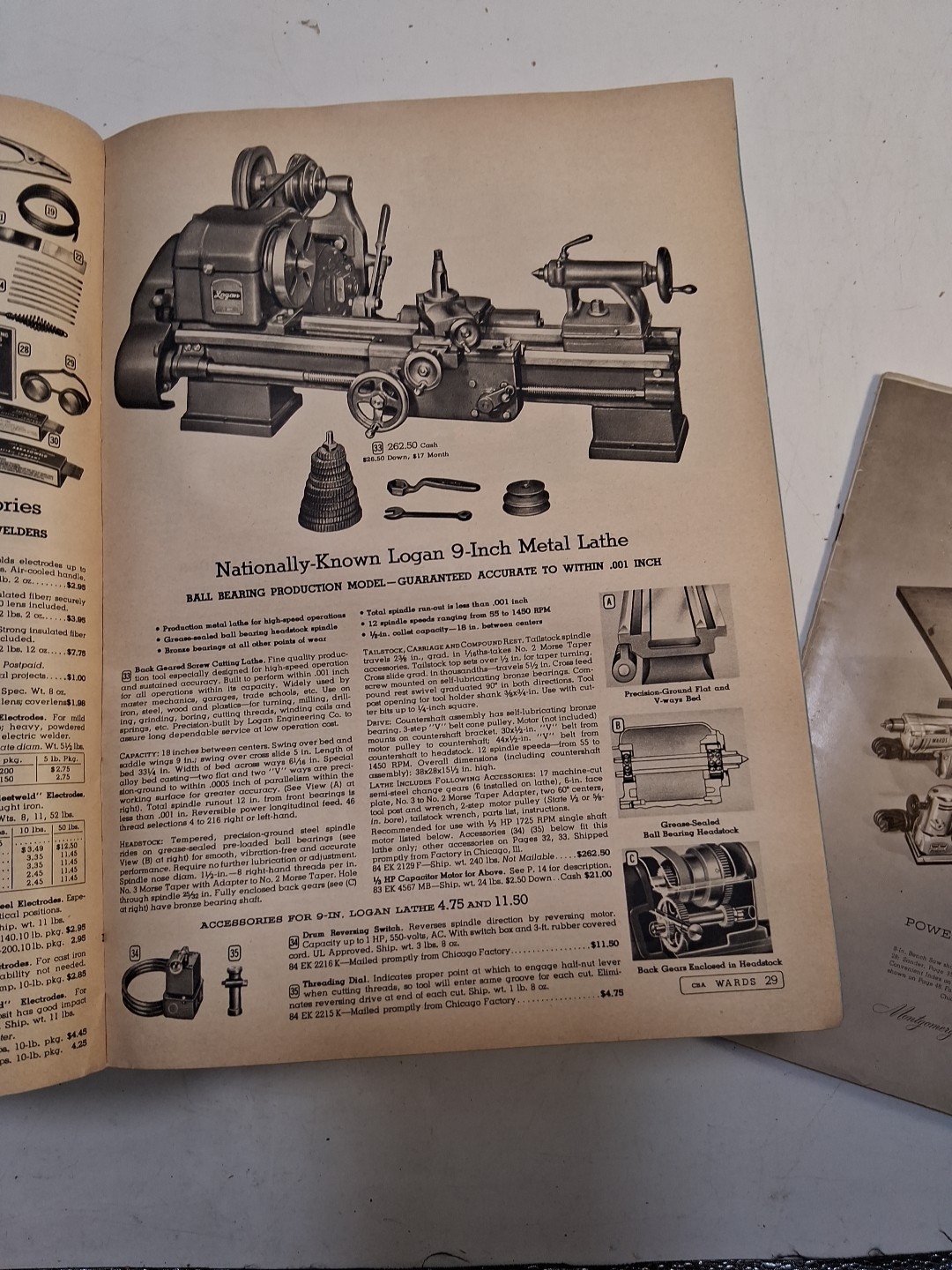 1954-55 Montgomery Ward Powr-Kraft Power Tool Catalogs & 1956-57 MONTGOMERY WARD