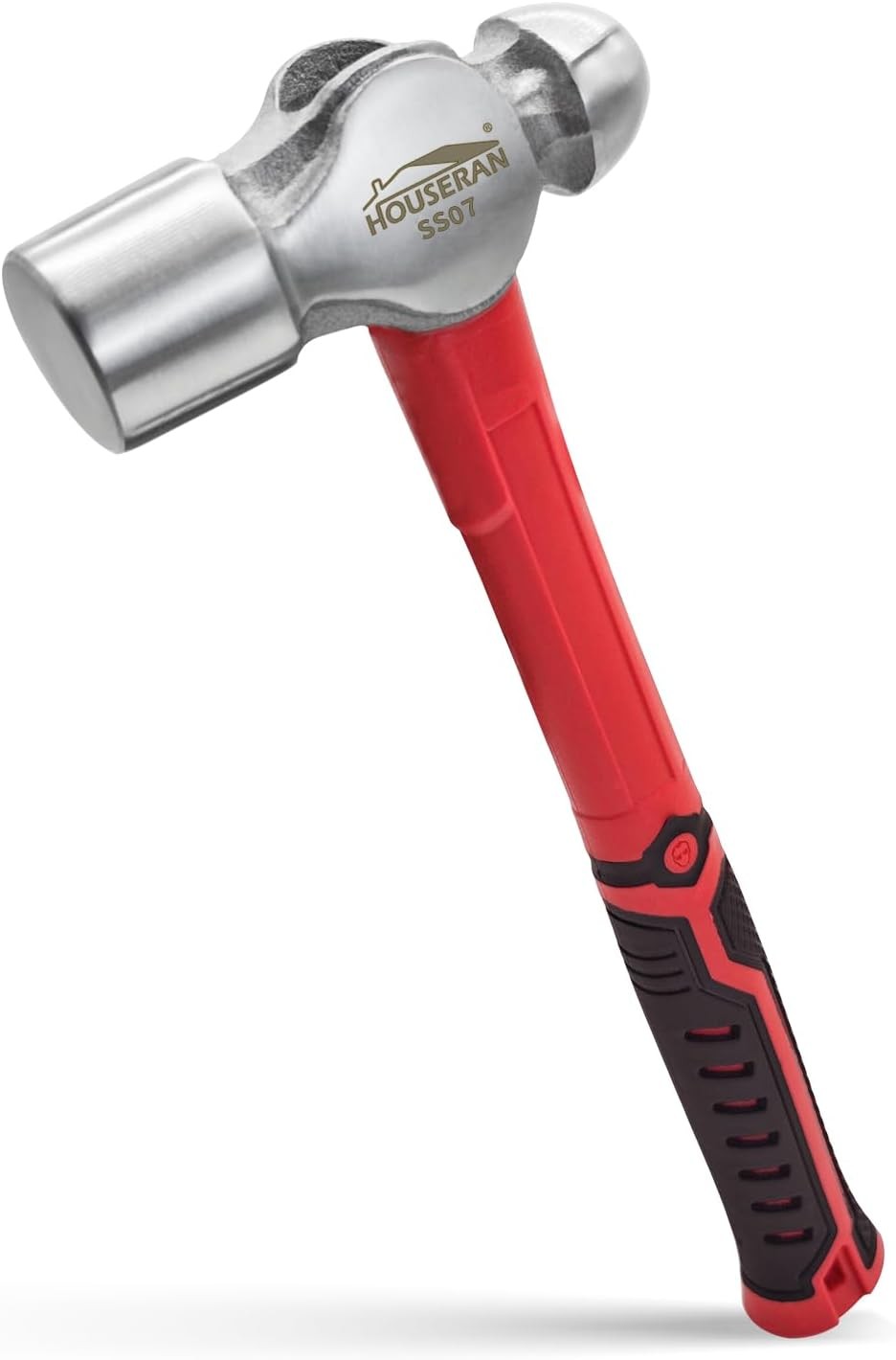 Sheet Metal Hammer 400G, Cross Peen Hammer with Non-Slip Rubber Grip, Engineer H