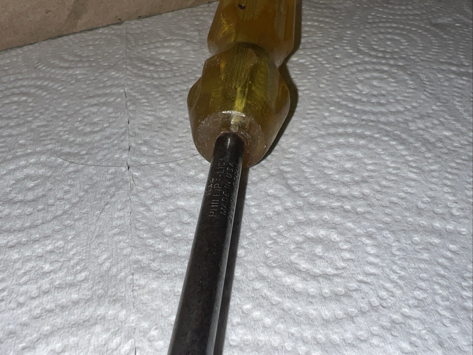 Vintage Stanley Bell System B Phillips #2 Screwdriver 8″ USA Yellow Handle