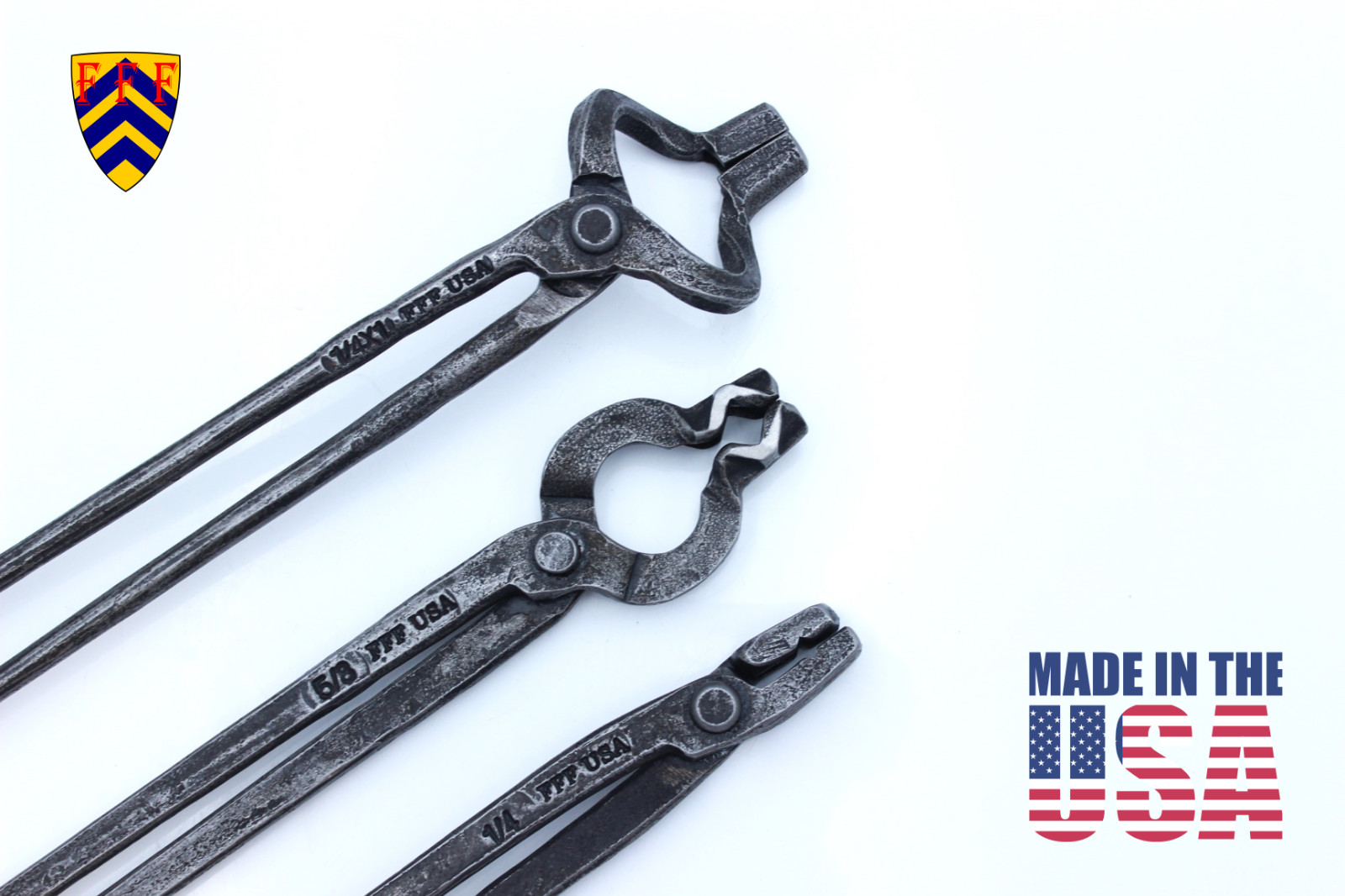 Fiery Furnace Blacksmith – 3Piece Best Sellers Tong Set – MADE IN AMERICA