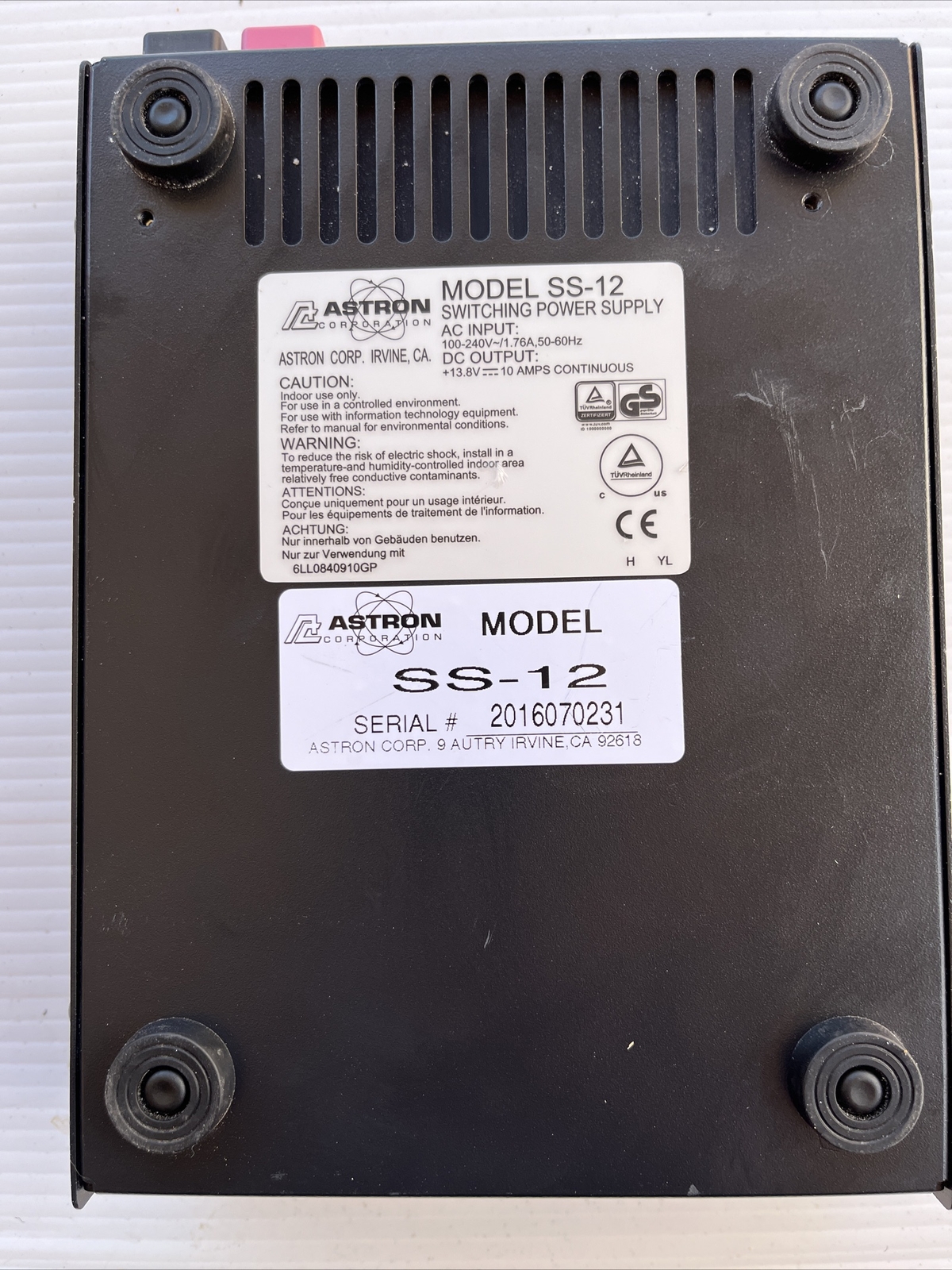 Used Astron SS-12 – 12 Amp Switching Power Supply Converter