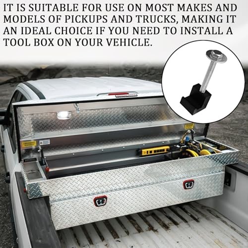 4PCS Truck Tool Box Mounting Kit, J Hook Truck Crossover Tool Boxes for Black