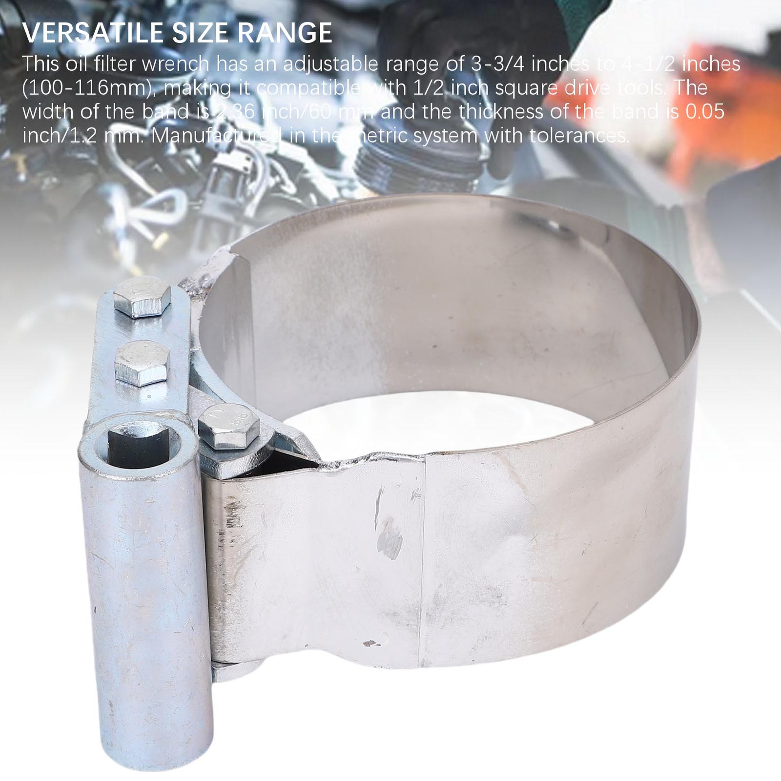 Heavy Duty Oil Filter Wrench For 3-3/4 To 4-1/2 Inch Filters Easy To Use