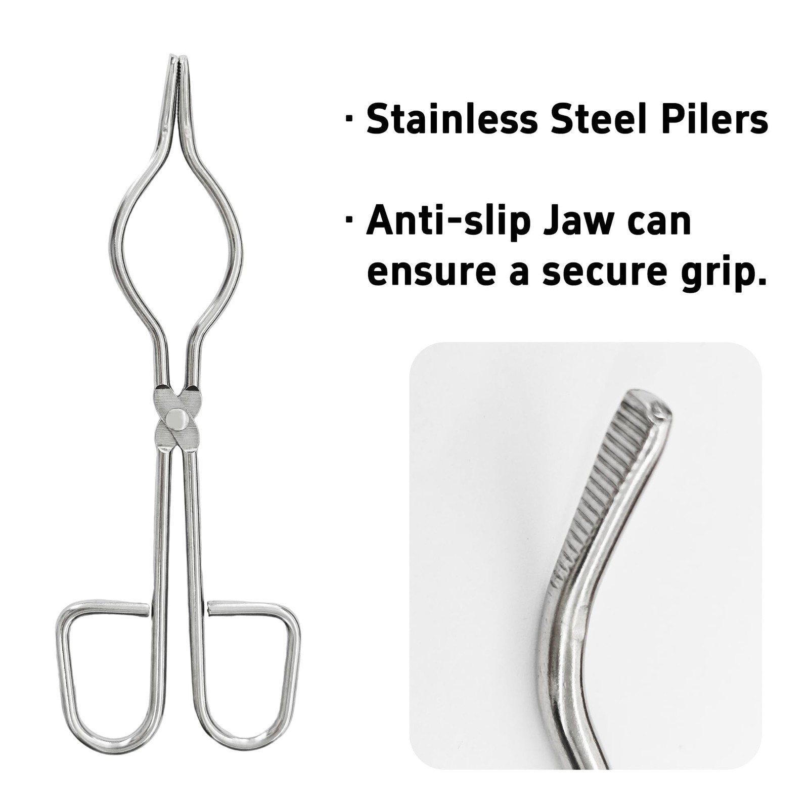 8 Inch Crucible Tongs Stainless Steel Laboratory Clamp Scientific Industrial