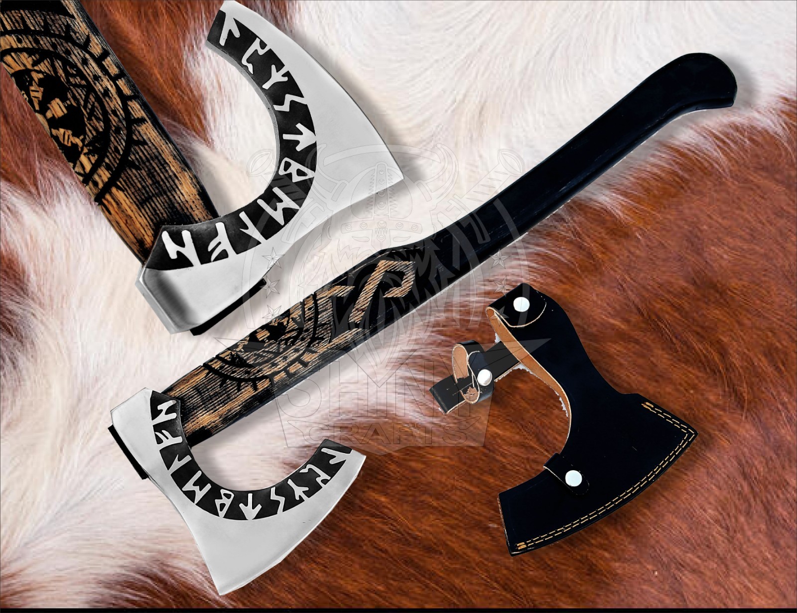 Axes Handmade Viking Axe,Hatched Norse Battle Axe-40 Long Two Handed Axes VBA-11
