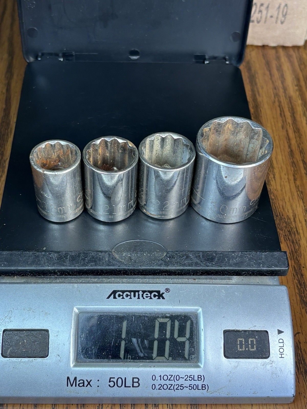 4 Vintage Craftsman Metric Sockets 1/2” Drive 30mm,22mm,21mm,18mm Mechanic Tools