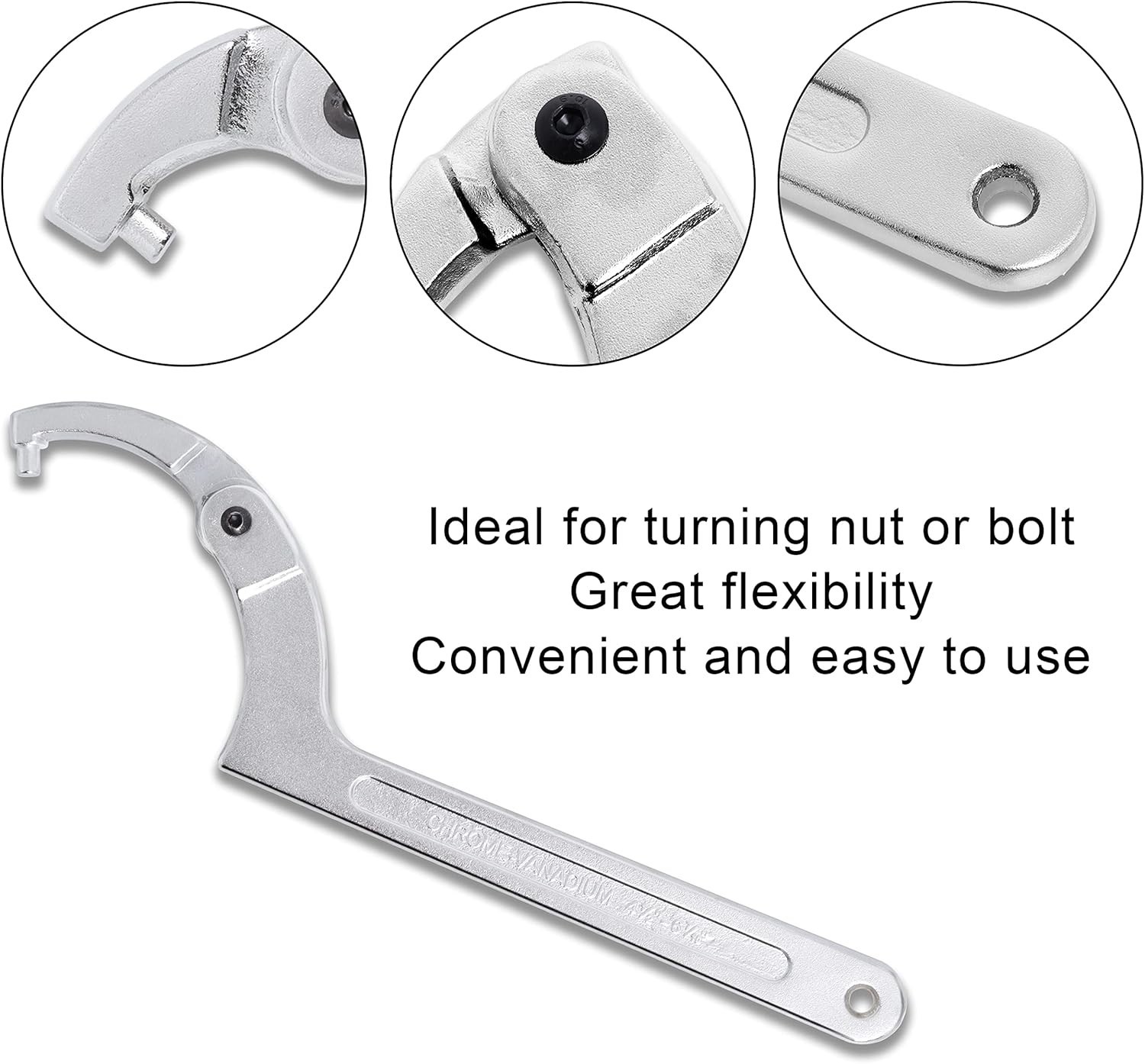 Adjustable Spanner Hook Wrench for Hydraulic Ram Cylinder, Mechanical Machine…