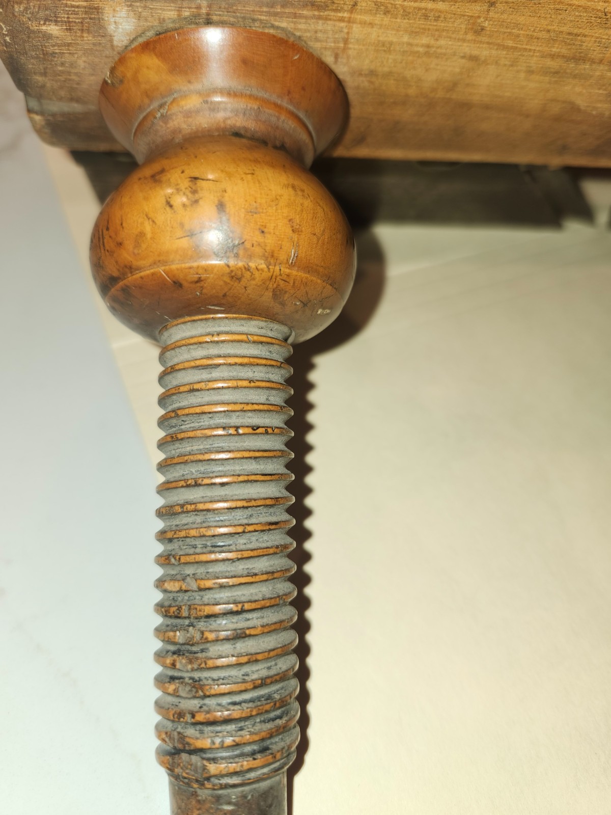 Antique HALL.CASE & CO, COLUMBUS Wooden Screw-Arm Plane with Brass Depth Stop