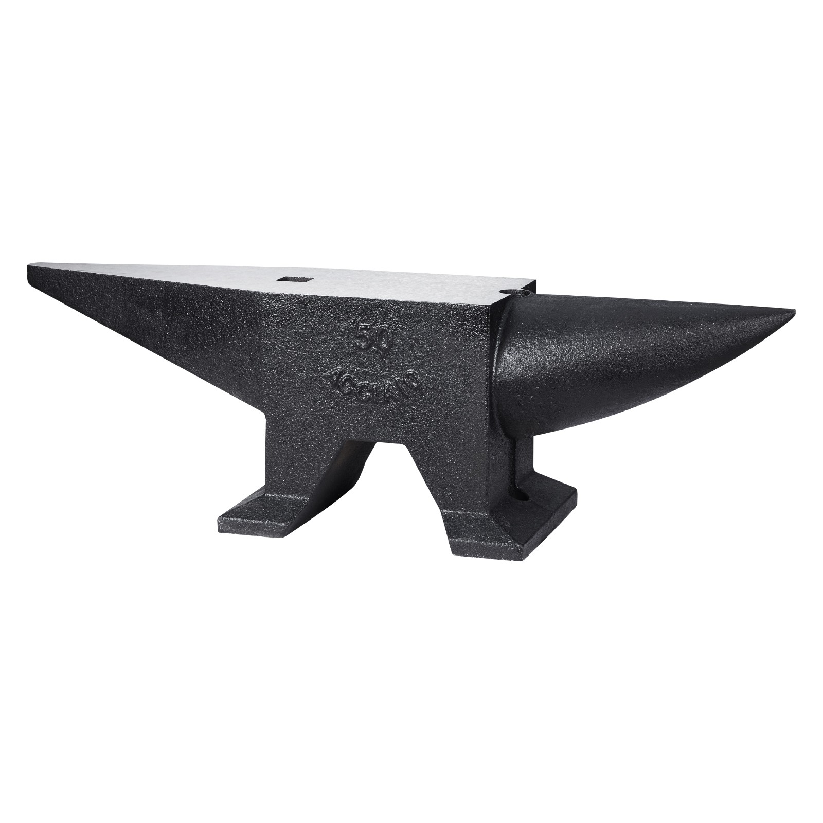 VEVOR Blacksmith Anvil Steel Round Horn Anvil 105lbs 2 Holes for Metal Work