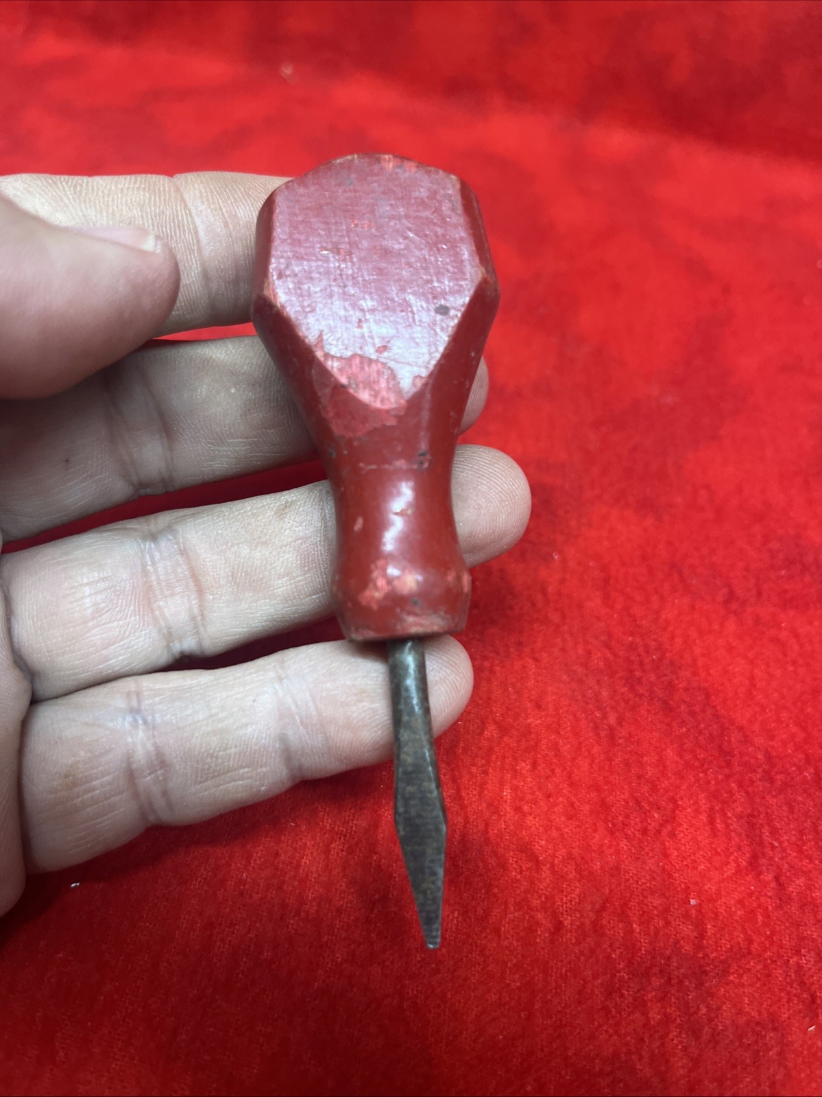 VINTAGE (UNBRANDED) LEATHER WORKING TOOL w/ POINTED STYLUS/BURNISHER (t22)