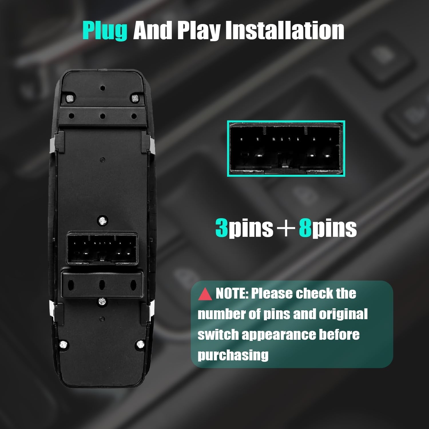 Master Power Window Control Switch for 2016-2018 Ram 1500 2500 3500, 2019-2021