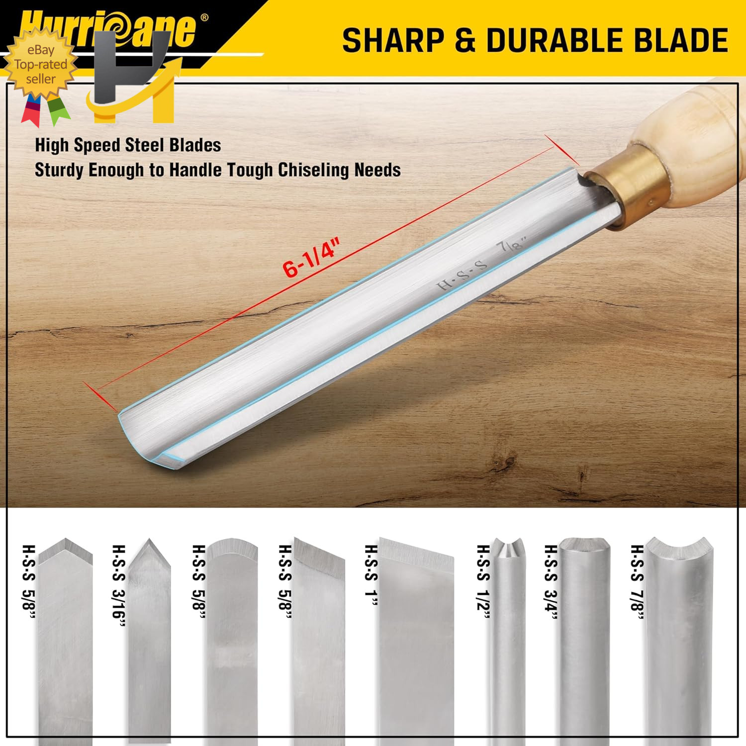 8Pc Wood Lathe Chisel Set with Wooden Box HSS Wood Turning Tools for Woodworking