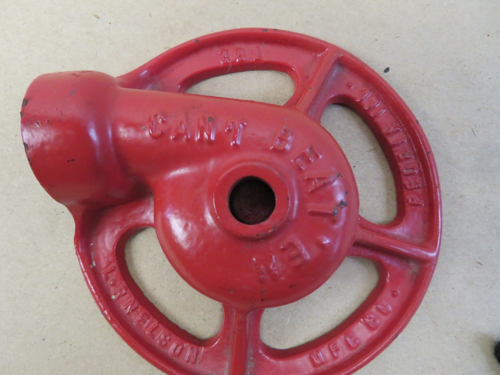 Vintage Can’t Beat Em Cast Iron Sprinkler Head Attachment Red Repro?