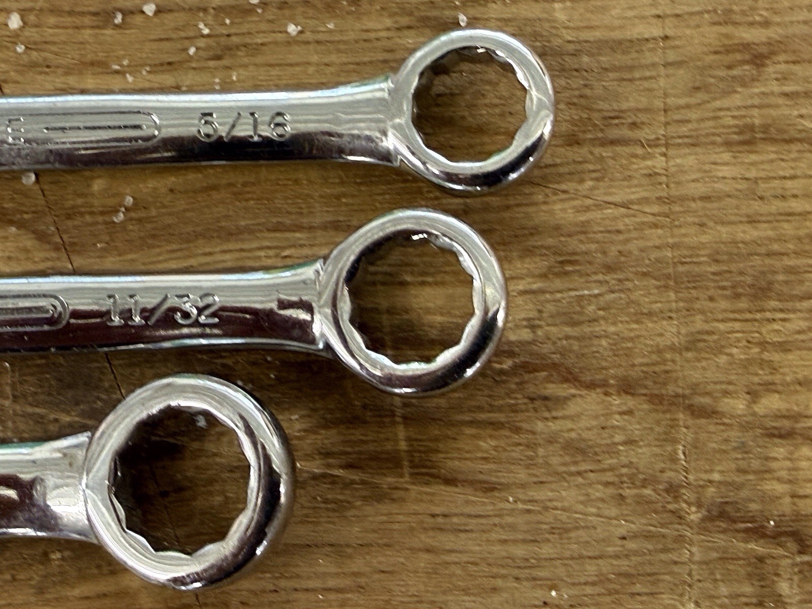 Lot Of 3 Vintage 3E Made In Usa Ignition Wrenches Sizes 9/32-3/8 Full Polish