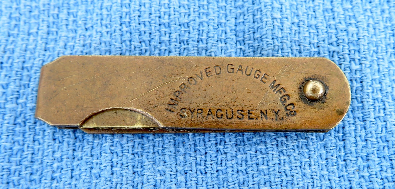 Vintage Improved Gauge MFG Brass Feeler Gauge