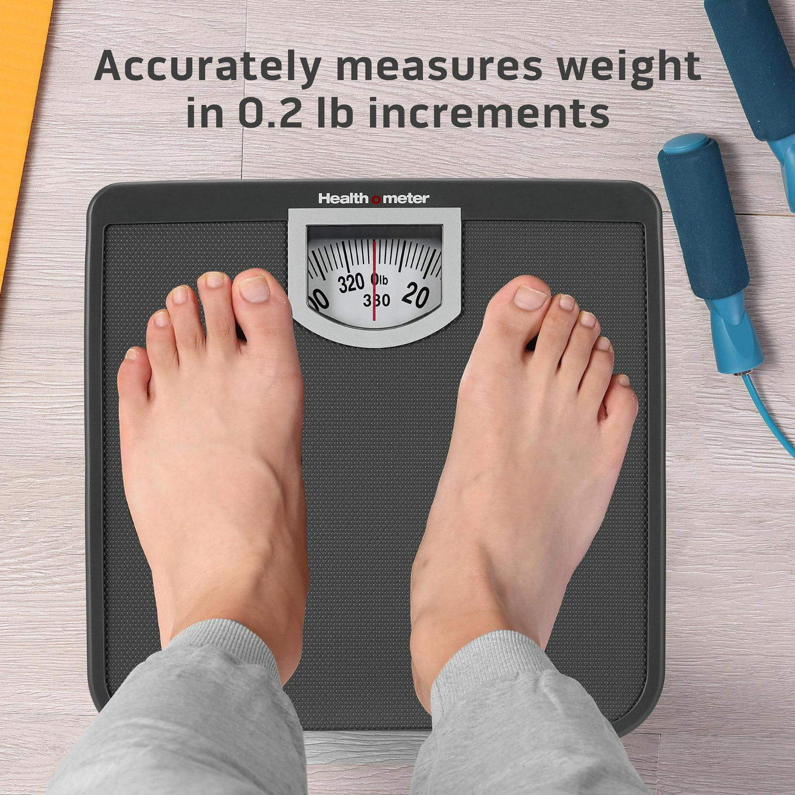 Health o meter Compact Dial Bathroom Scale, 330 lb. Sturdy Metal platform