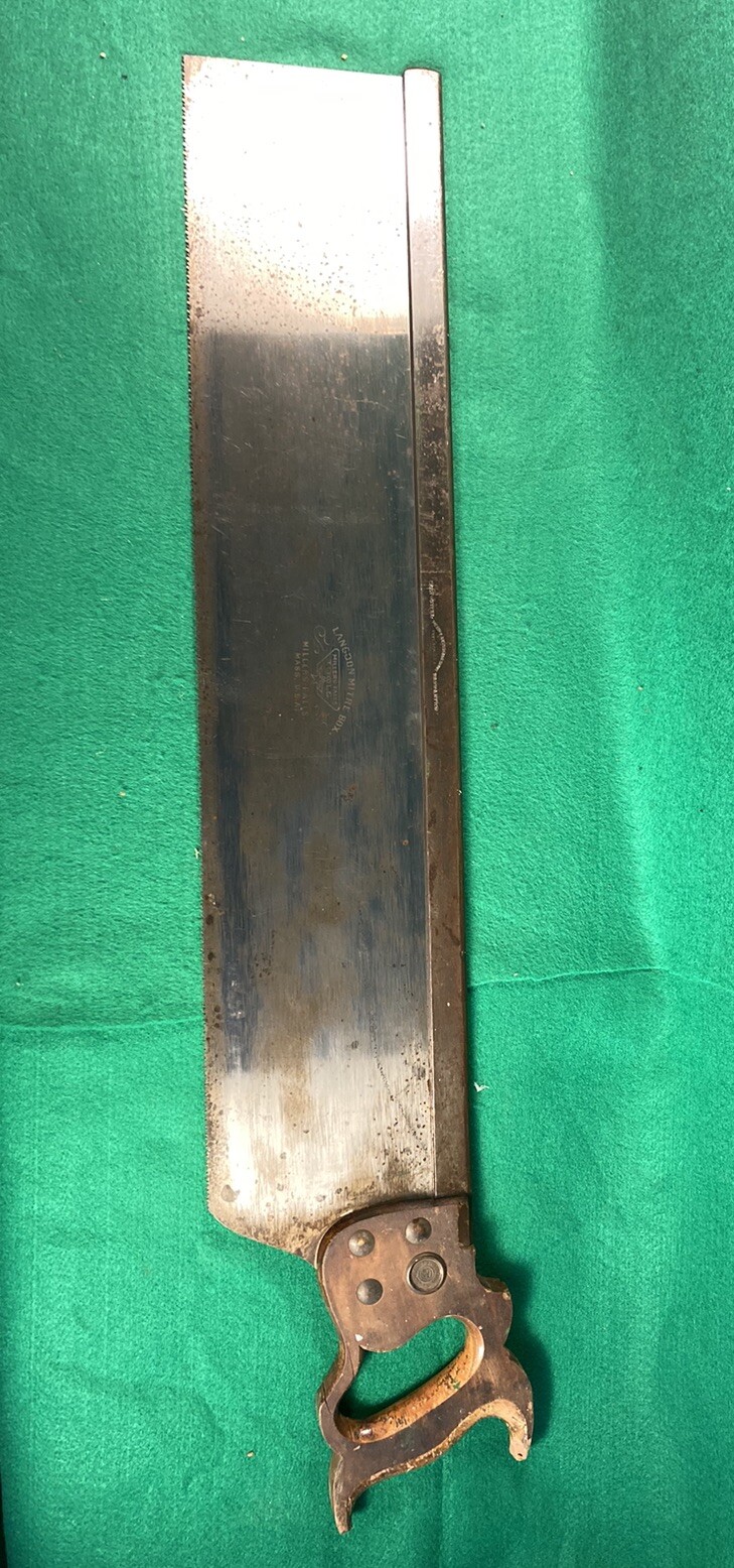Vintage Disston & Sons Miter Saw 26” Langdon Miter Box Co. Millers Falls