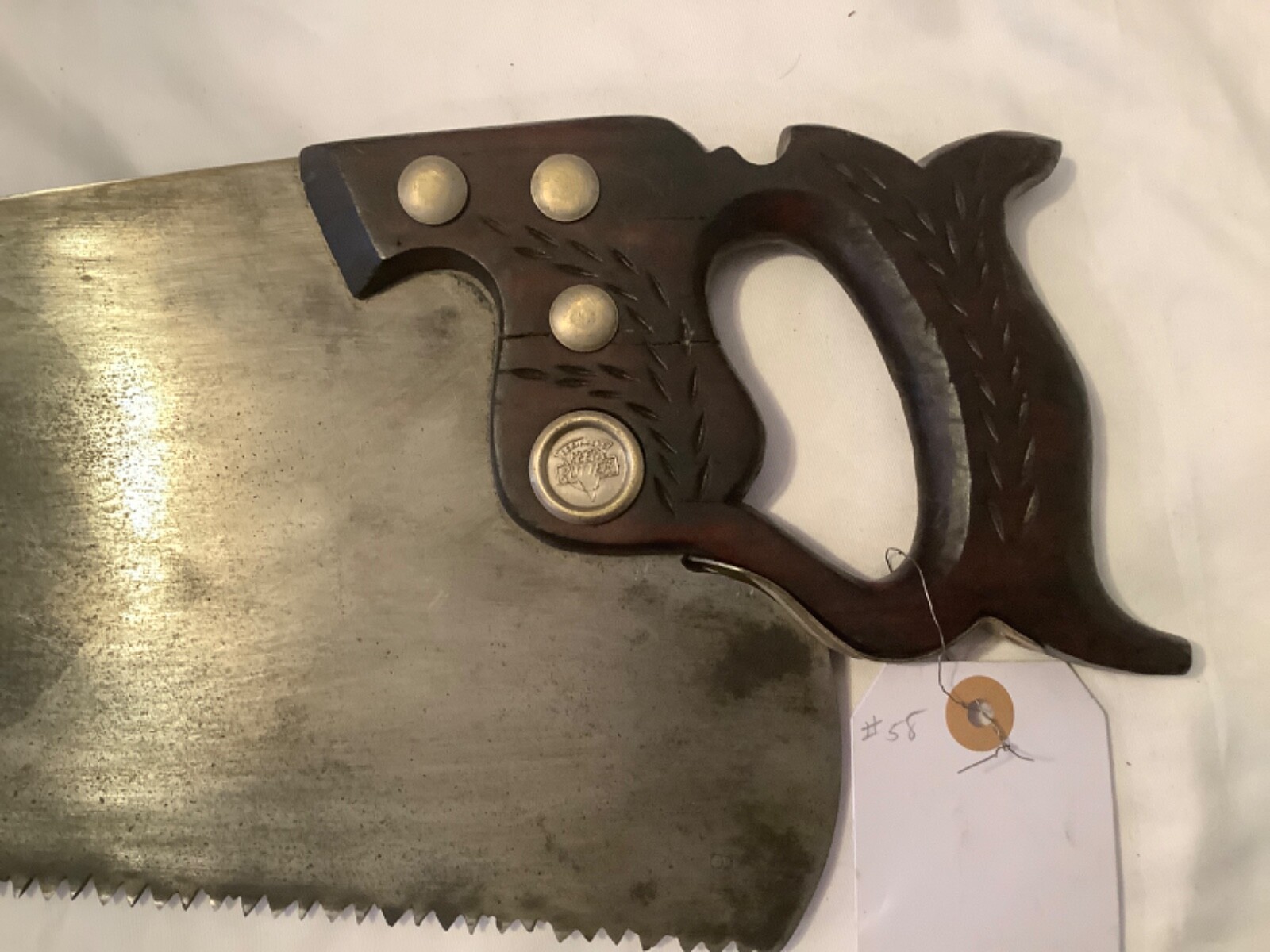 Vintage Antique EC Simonds Klean Kutter Washington DC Handsaw w/ Etching Carpen