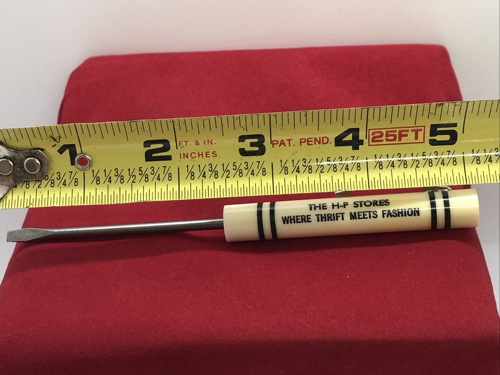 Vintage Advertising Pocket Screwdriver,The H-P STORES WHERE THRIFT MEETS FASHION