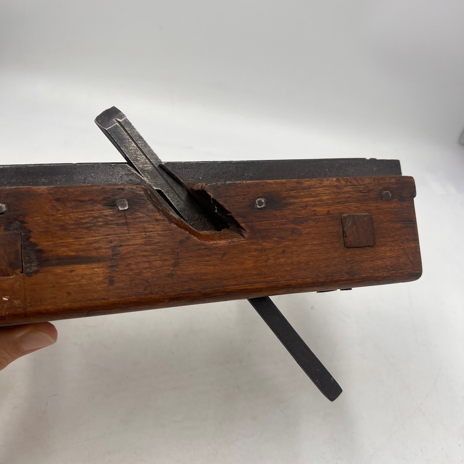 Antique 19th Century Wooden Wood Slide Plow Plane Tool